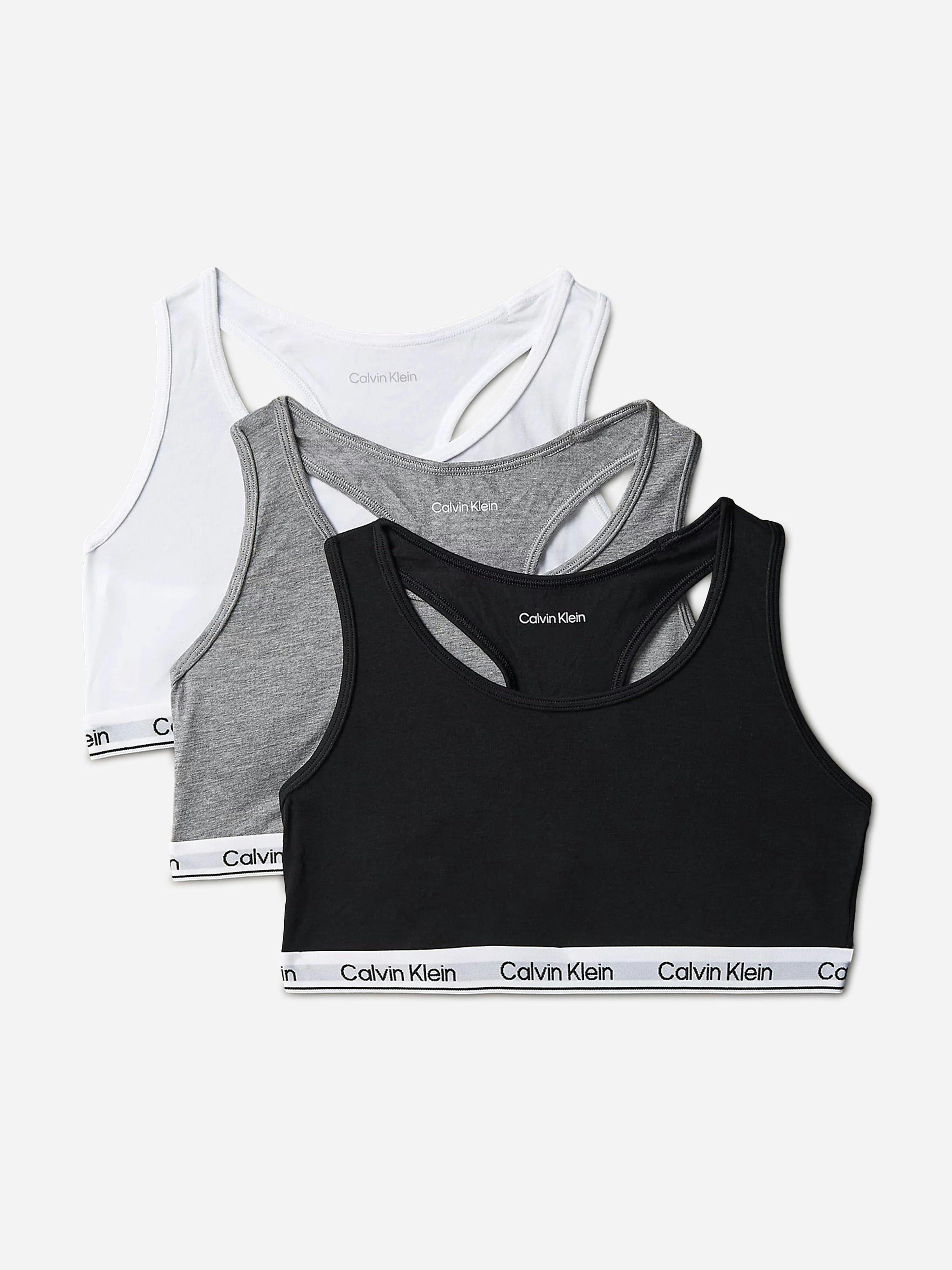 Calvin Klein Girls Black 3 Pack Bralette Set In - 10 - 12 Yrs