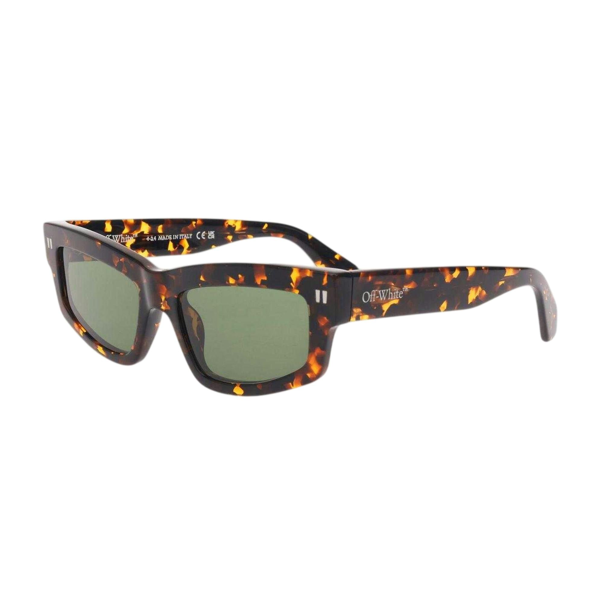 Off-White White/Green Off- Off Miramar Tortoise Shell Sunglasses - Havana/ - One Size - 100% Mixed