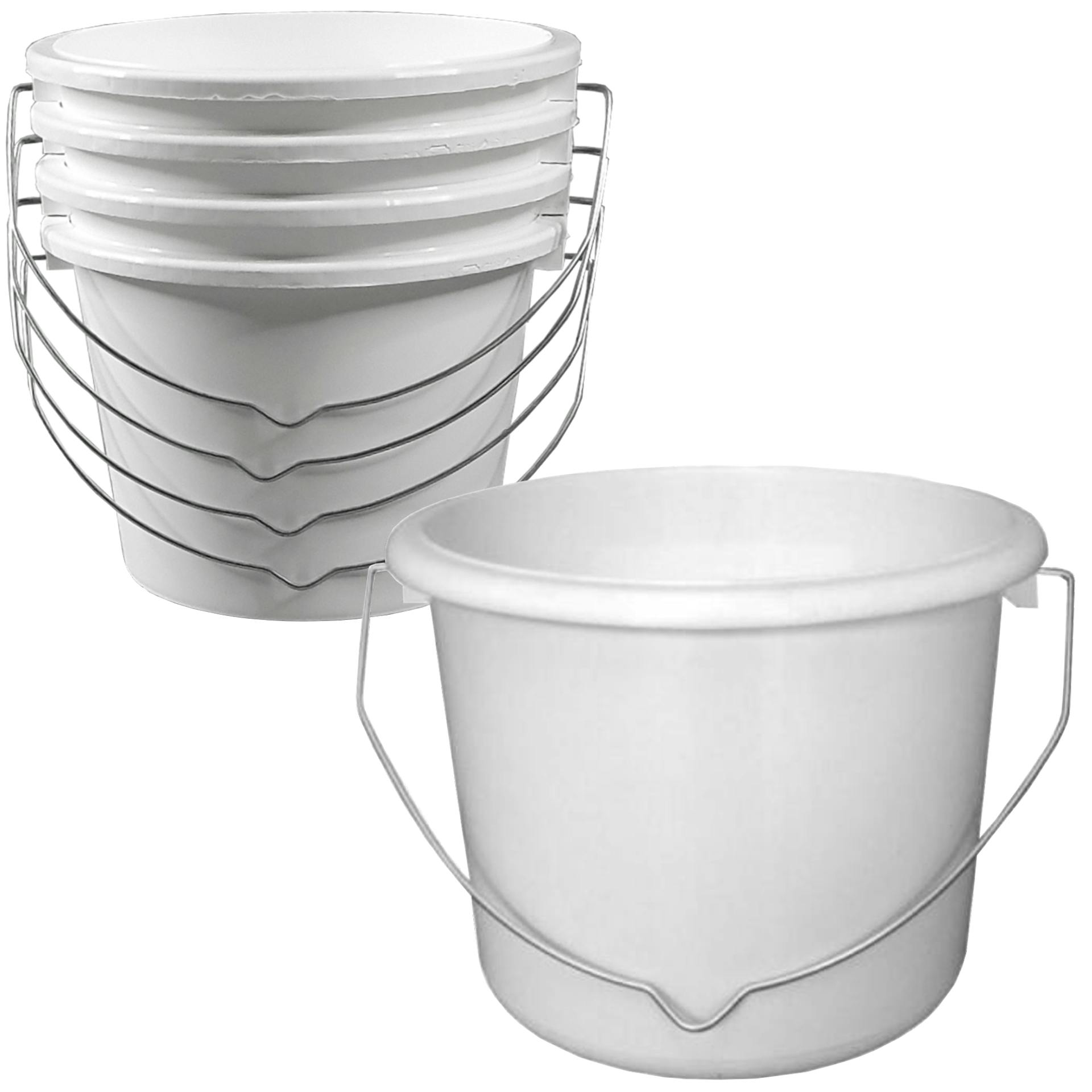 Ketoplastics White 1 Litre Painting And Decorating Paint Kettle Pots With Metal Handle - Pack Of 10 - Image 2