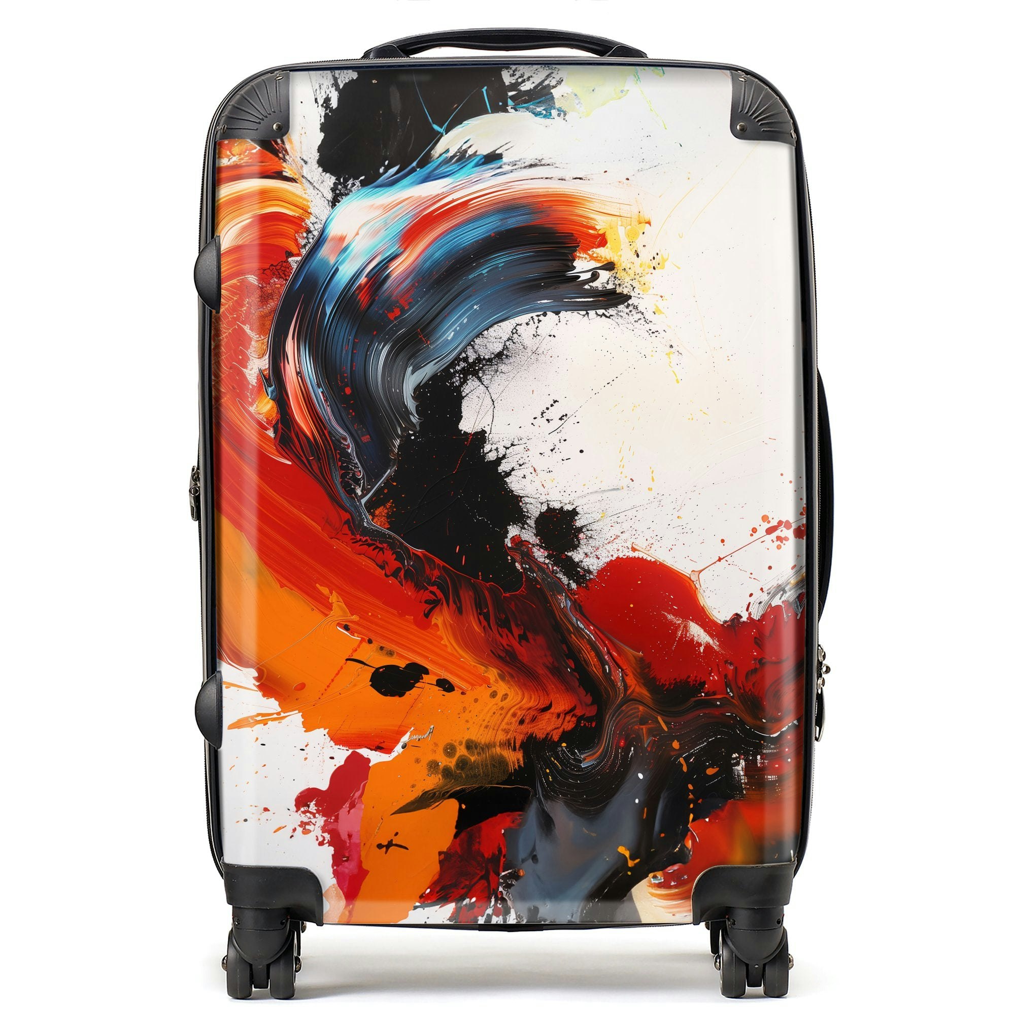 Warren Reed Fiery Waves: Abstract Motion Suitcase - Medium