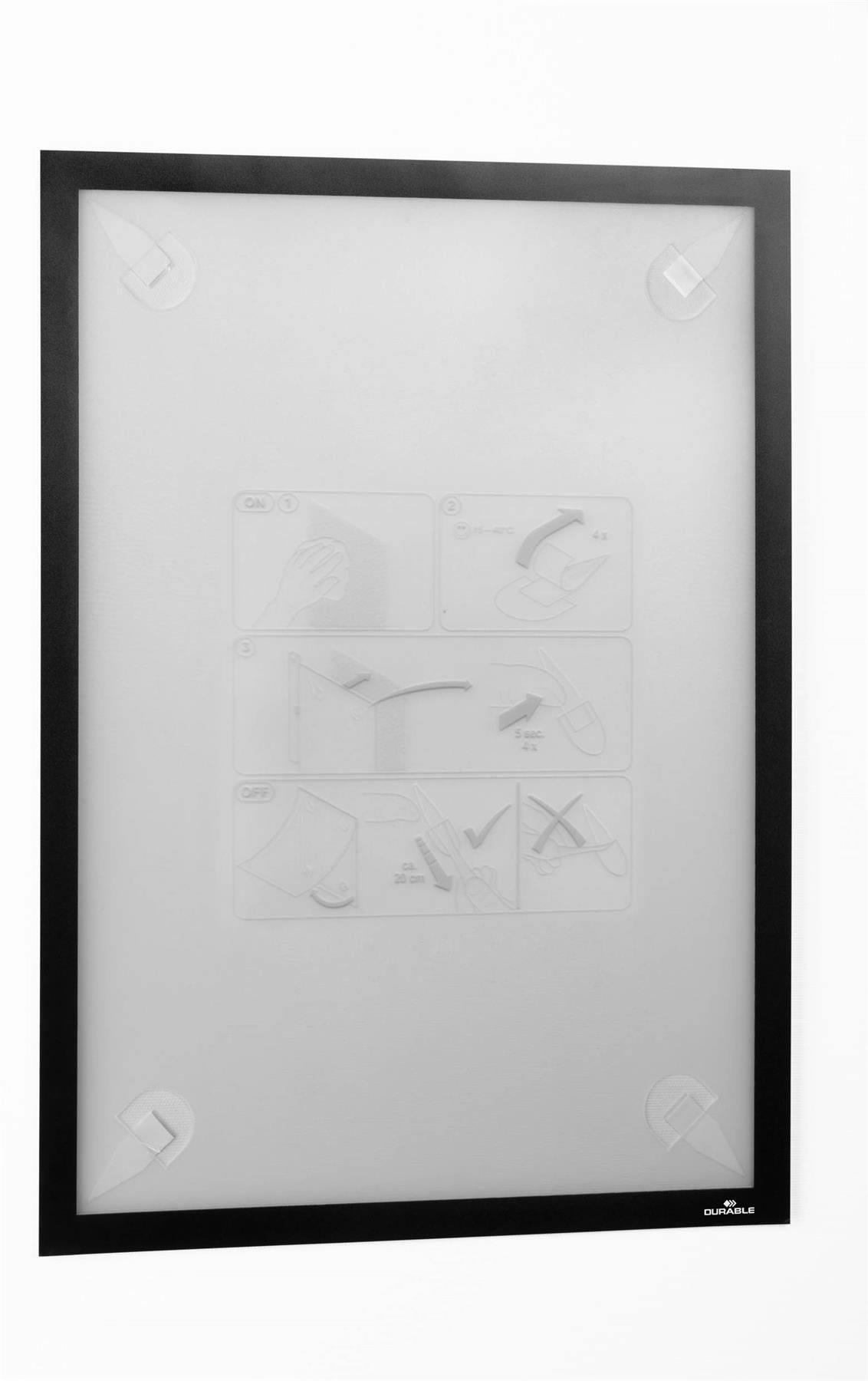 Rackhams Black Duraframe Wallpaper Self Adhesive Magnetic Signage Frame | A3