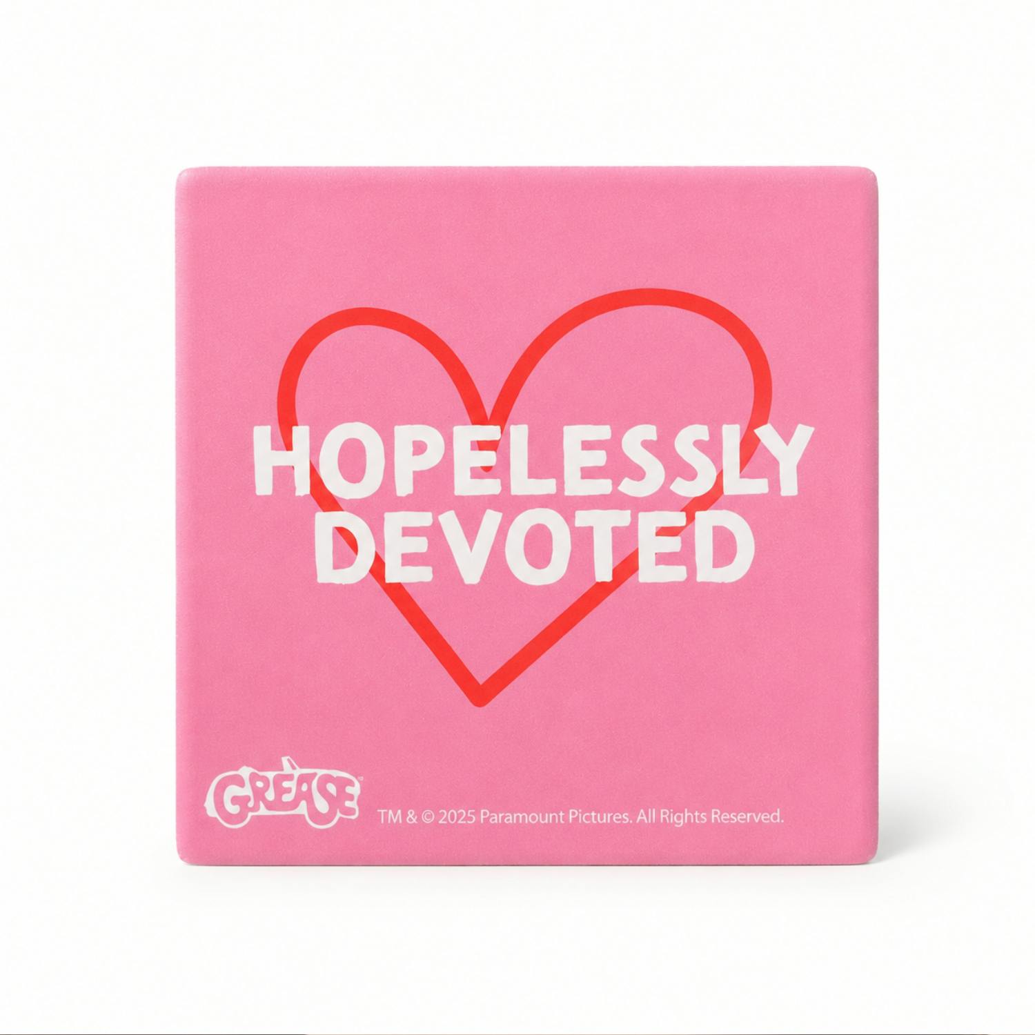 Widdop & Co Pink Fandomania Grease 'Hopelessly Devoted' Coaster - 1
