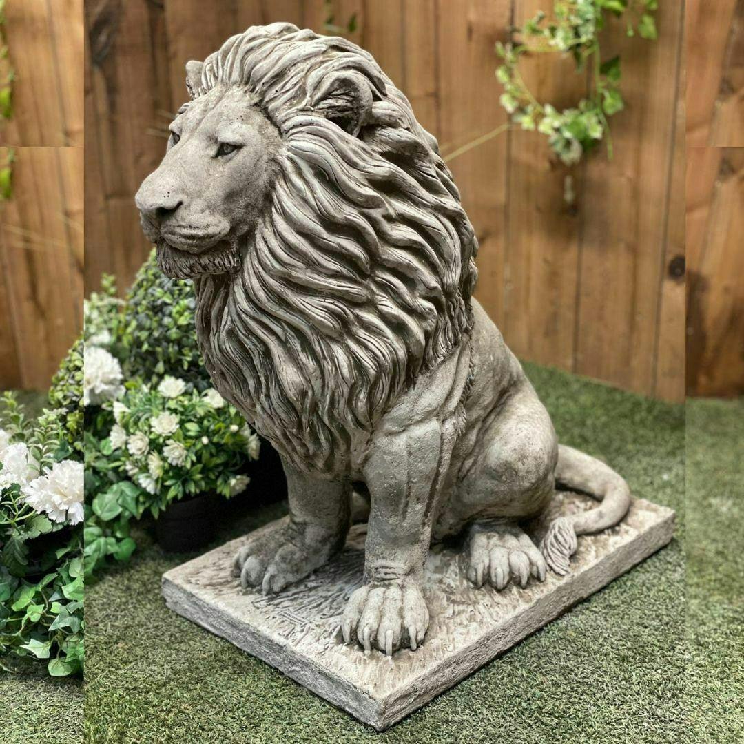 Osn Large Sitting Regal Lion Statue For Garden