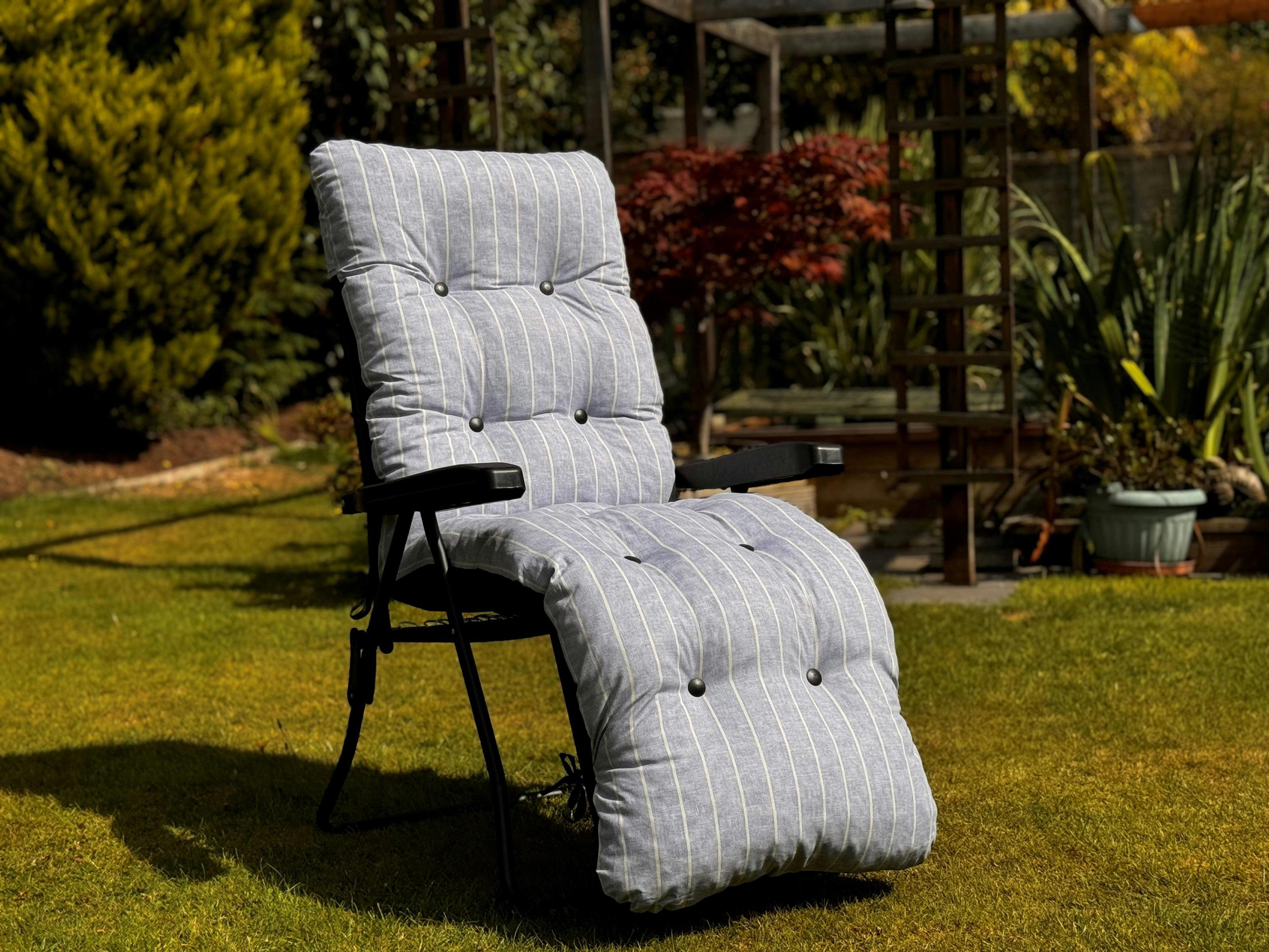 Glendale Blue Garden Relaxer (Pattern Options Available) - Stripe
