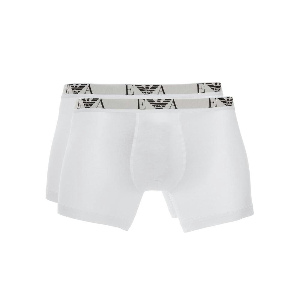 Emporio Armani White 2-Pack Eagle Logo Boxer Briefs, - Small