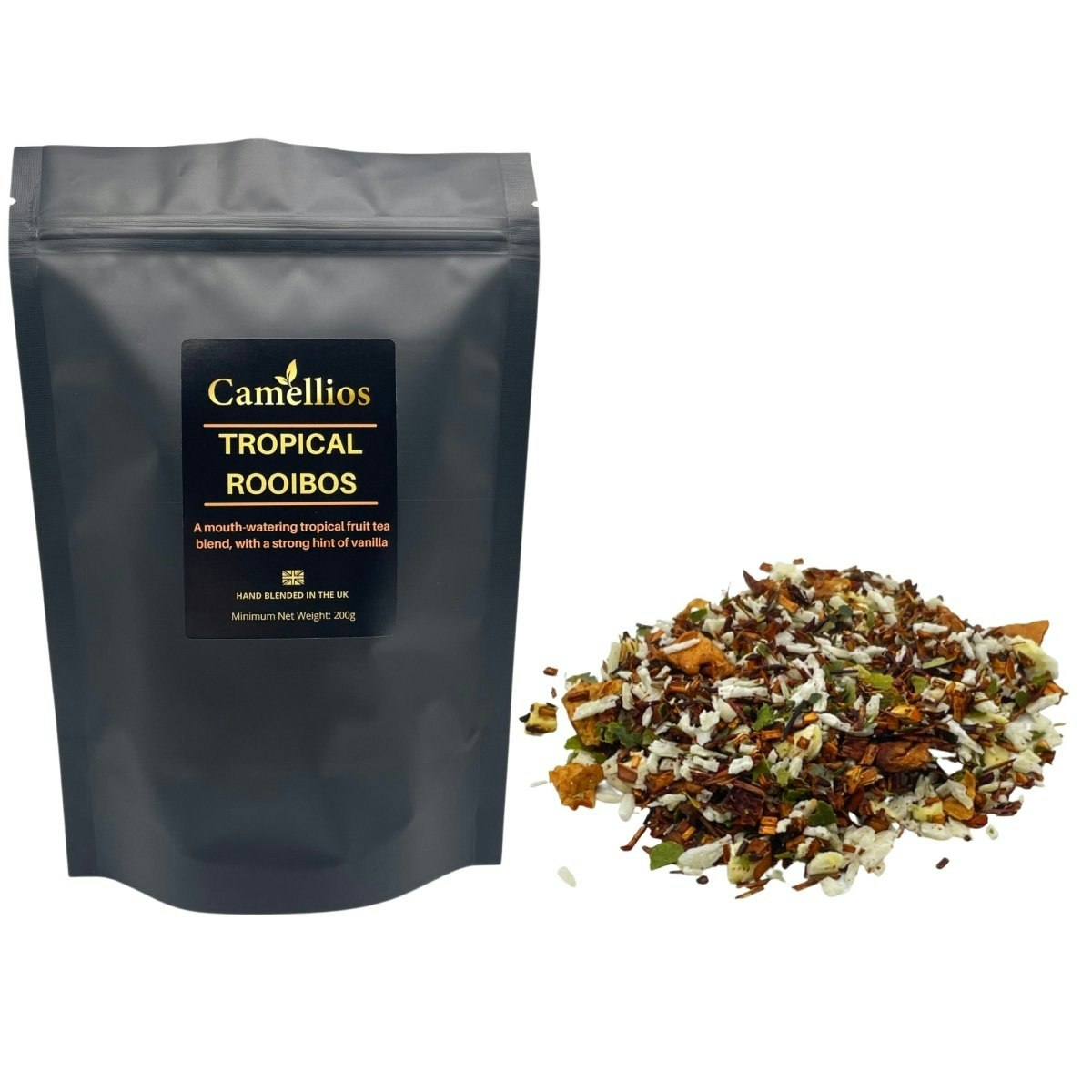 Camellios Orange Tropical Rooibos Tea, Herbal Loose Leaf Tea - 200G