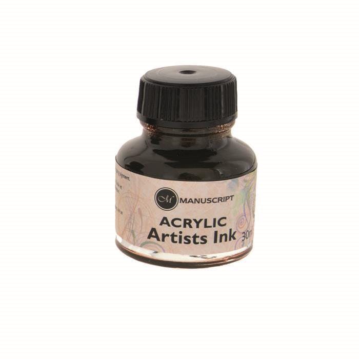 Rackhams Blue/Green/Yellow Acrylic Artist's Ink 30Ml - Sepia