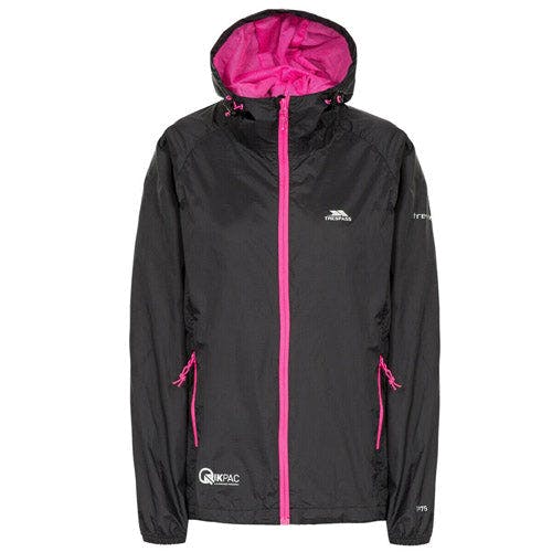Trespass Women's Black Zip-Up Waterproof Hooded Jacket Qikpac - Image 6