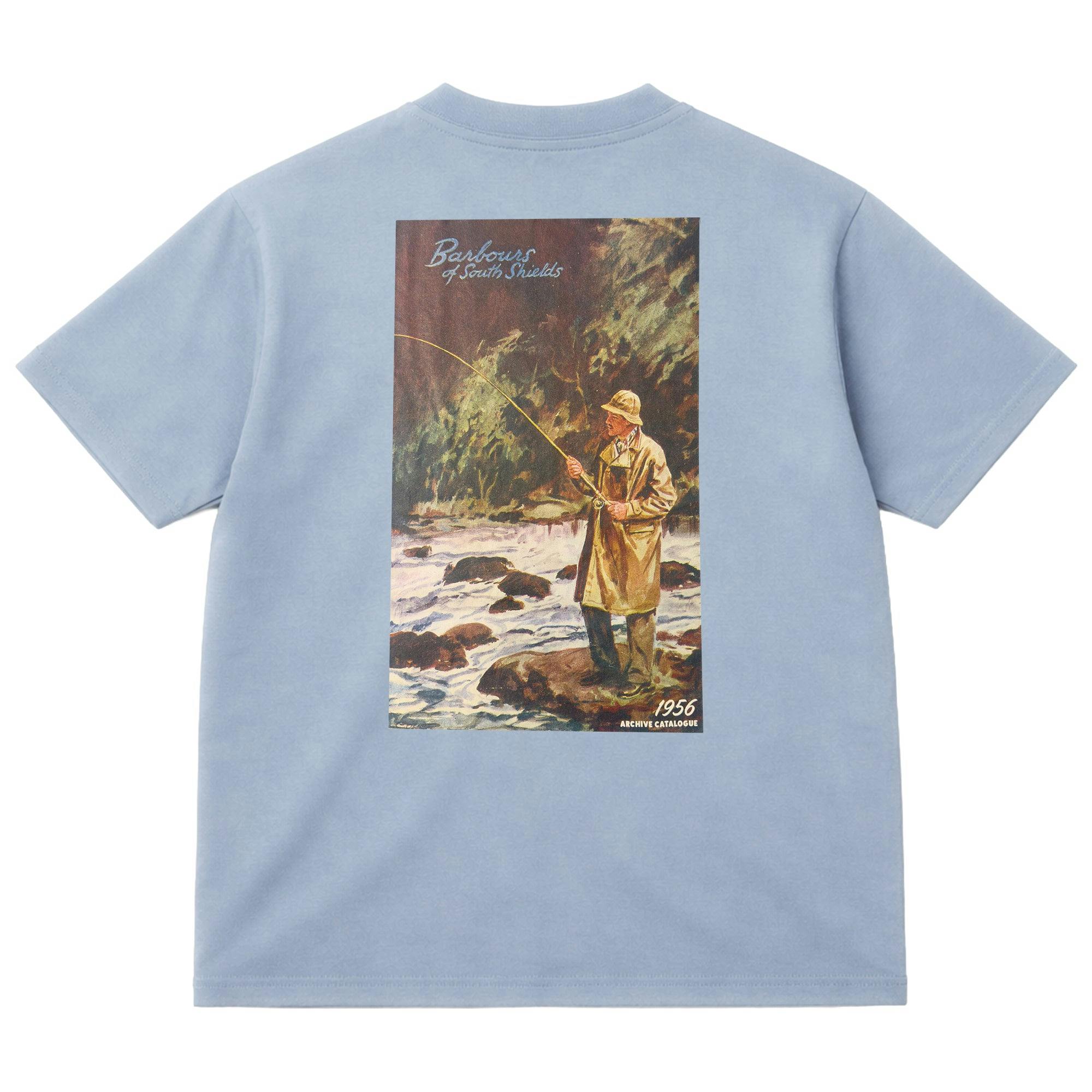 Barbour Blue 1956 Graphic Oversized T-Shirt - Washed - Large