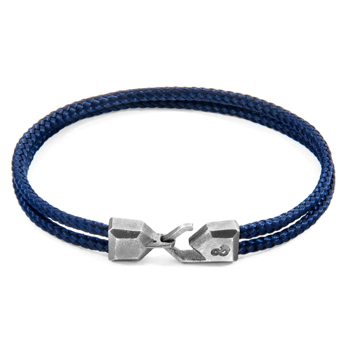 Anchor & Crew Blue/Silver Navy Cromer And Rope Bracelet - S - 19Cm
