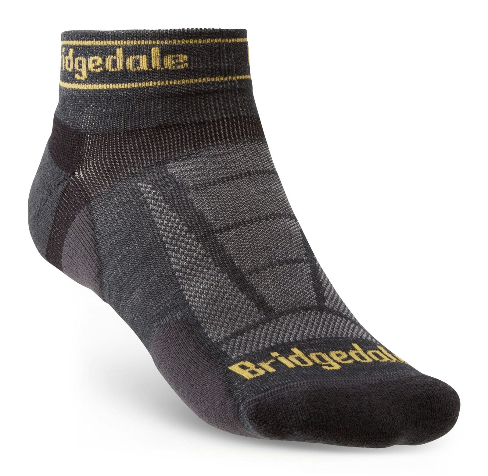 Bridgedale Men's Grey Ultra-Lightweight T2 Merino Low Run Socks {Br-710203} - Gunmetal - Medium