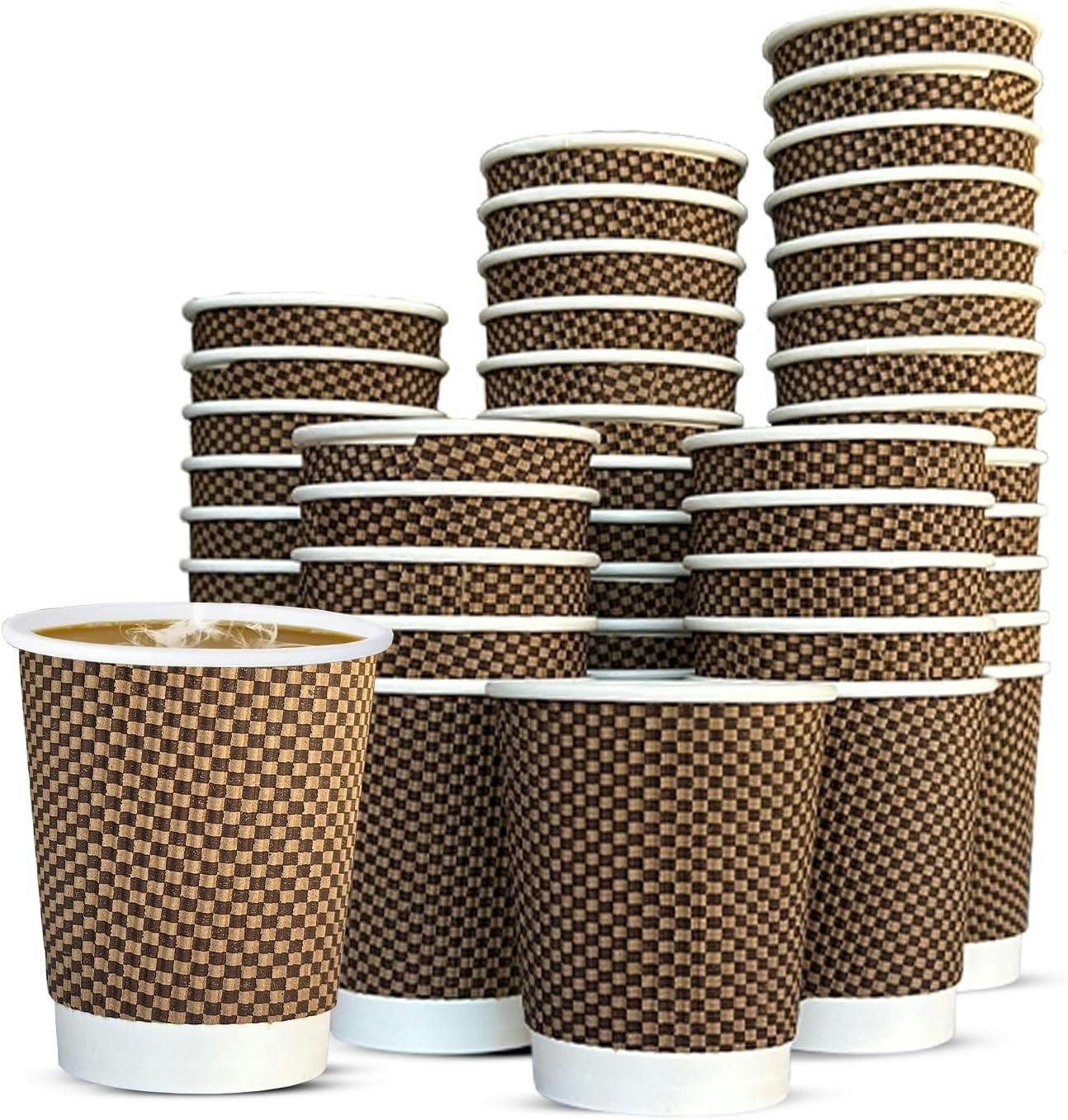 Econx Brown 8Oz Coffee Paper Cup Vip Designed 3Ply Disposable Coffee Cup For Takeaway Hot Drinks - 500 - All Occasion
