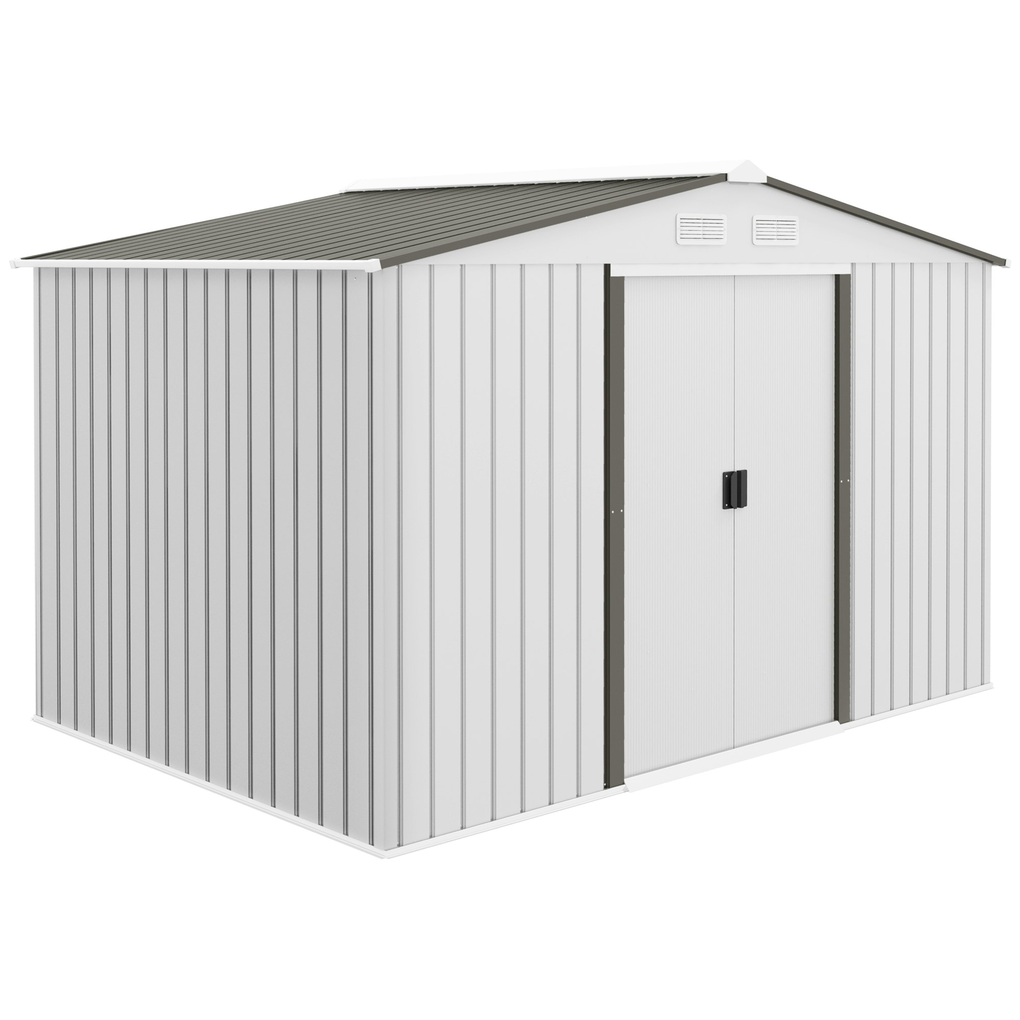 Rackhams Silver X 6Ft Galvanised Garden Storage Shed With Sliding Door, Size 9