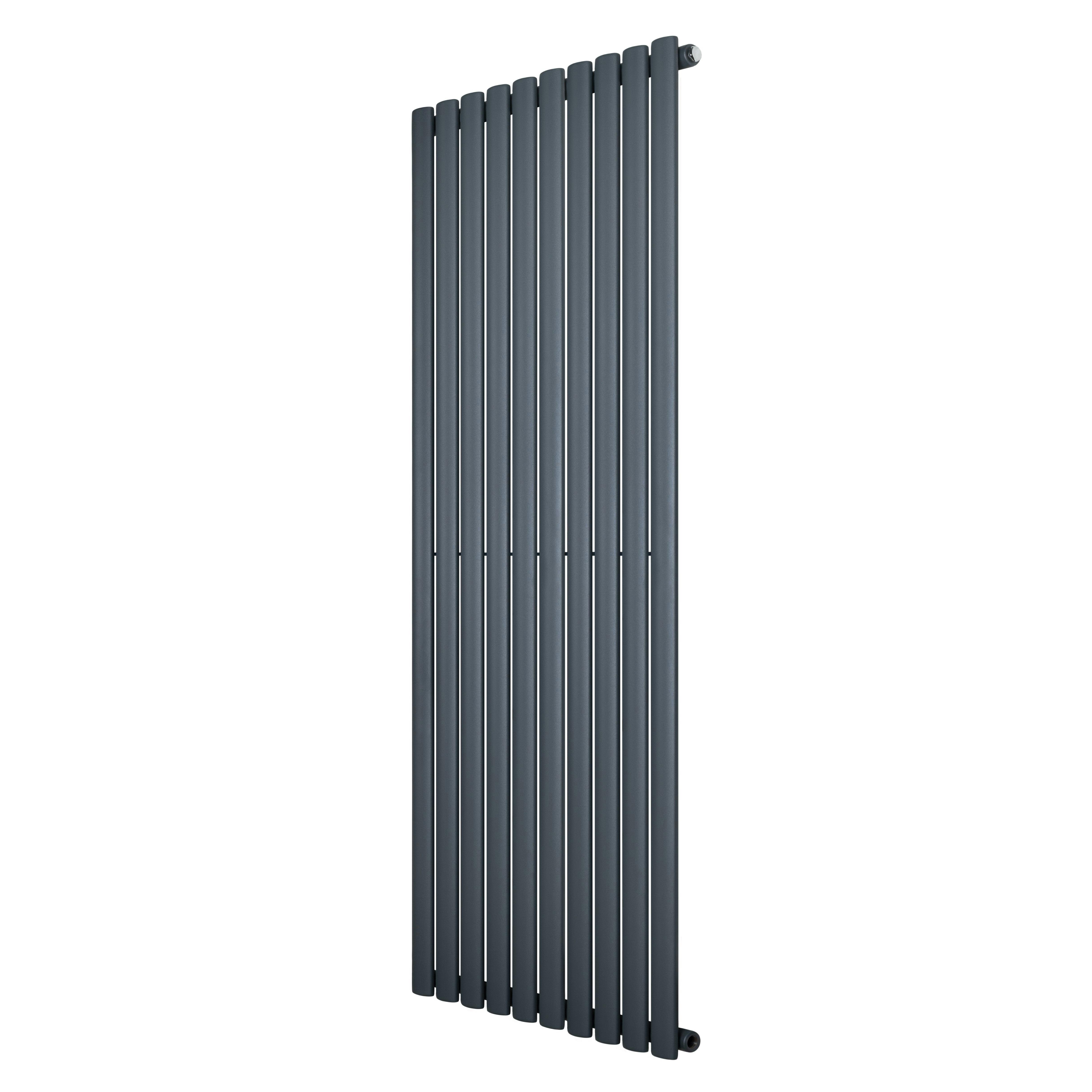 Monstershop Anthracite/Grey Oval Single Column Radiator - 1600 X 600Mm