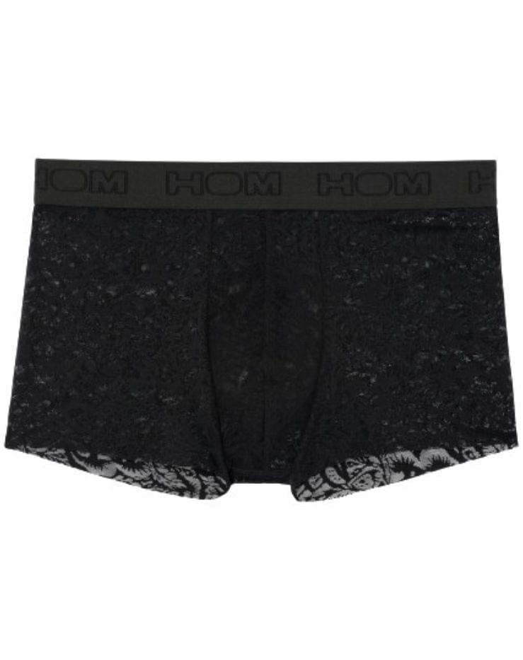 Hom Black Temptation Free Cut Lace Boxer Trunk, - Xl