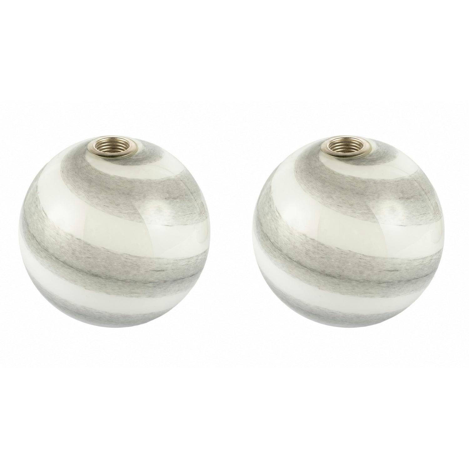 Rackhams Grey Stylish Pair Of Marble Swirl Glass Shades For G9 Lamp Holders