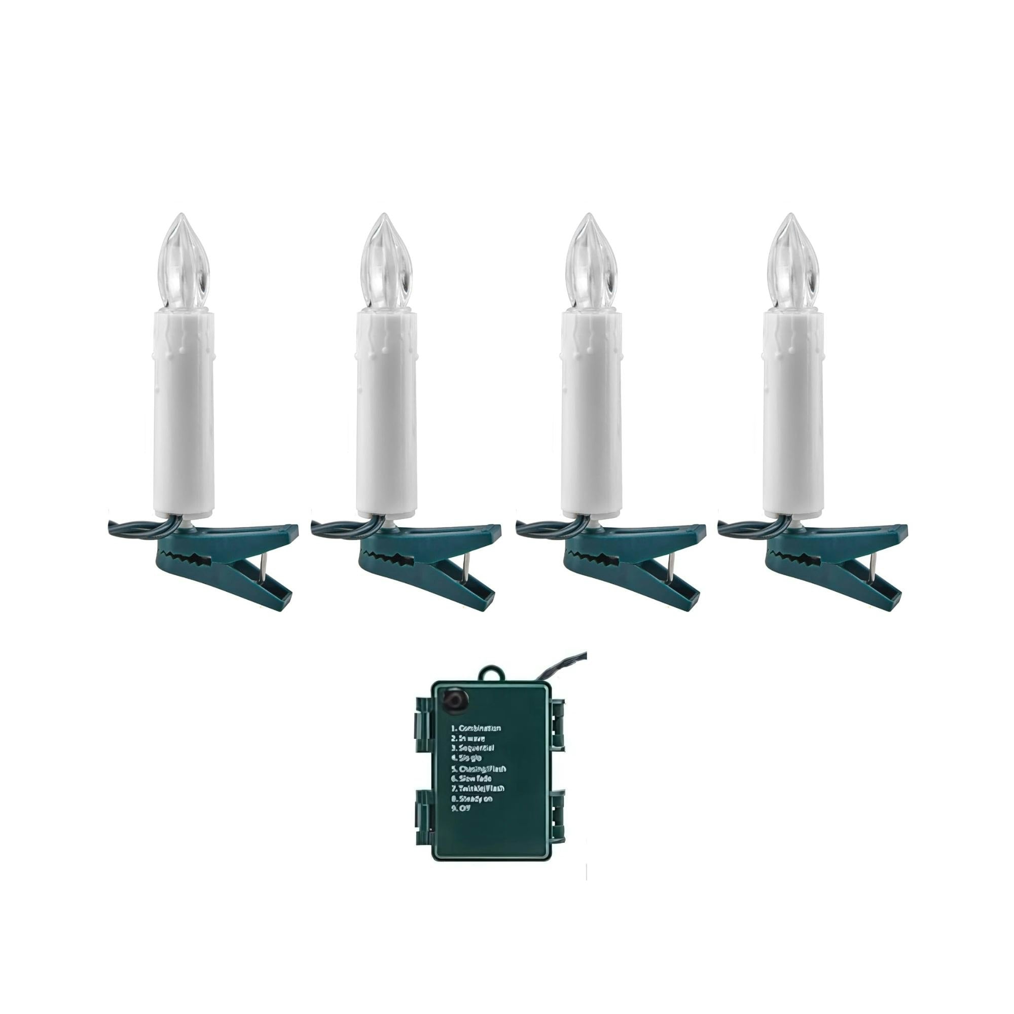Rackhams Light/White 7M Set Of 30 Christmas Tree Candles With Warm Leds And Timer Function