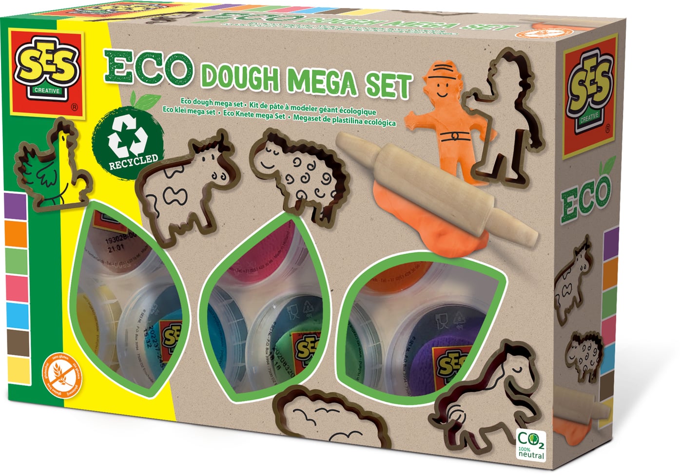 Ses Creative Eco Dough Mega Set (7X90gr With Tools)