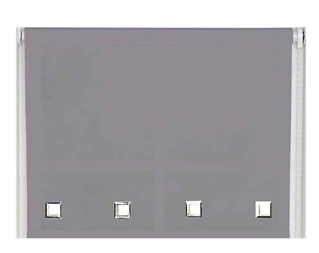 Newedgeblinds Grey Slate Square Eyelet Edge Roller Blind - 160Cm
