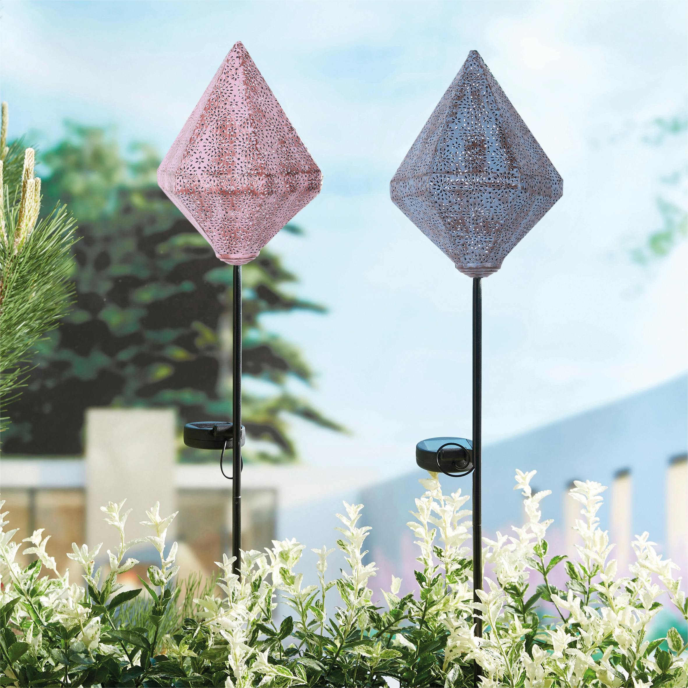 Rackhams Light/Pink Solar Led Moroccan Stake
