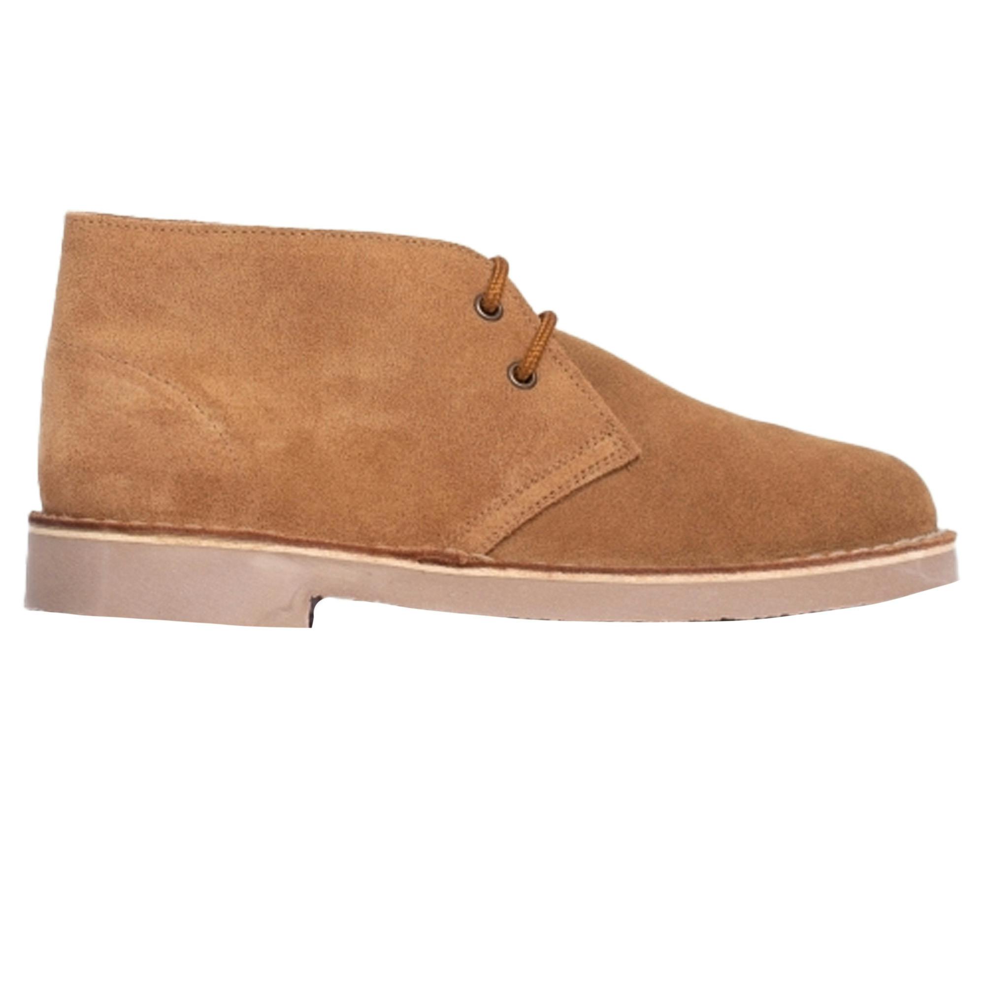 Roamers Unisex Adults Real Suede Unlined Desert Boots - Sand - 10 Uk - Sand - 90% Suede Leather/10% Tpr