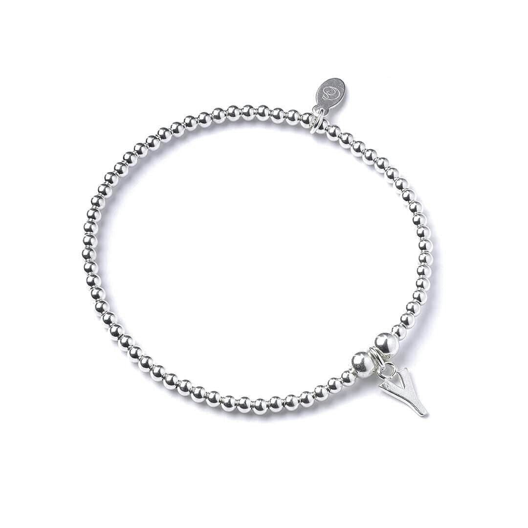 Mylee London Silver Letter Initial Sterling Ball Bead Bracelet - No - Y