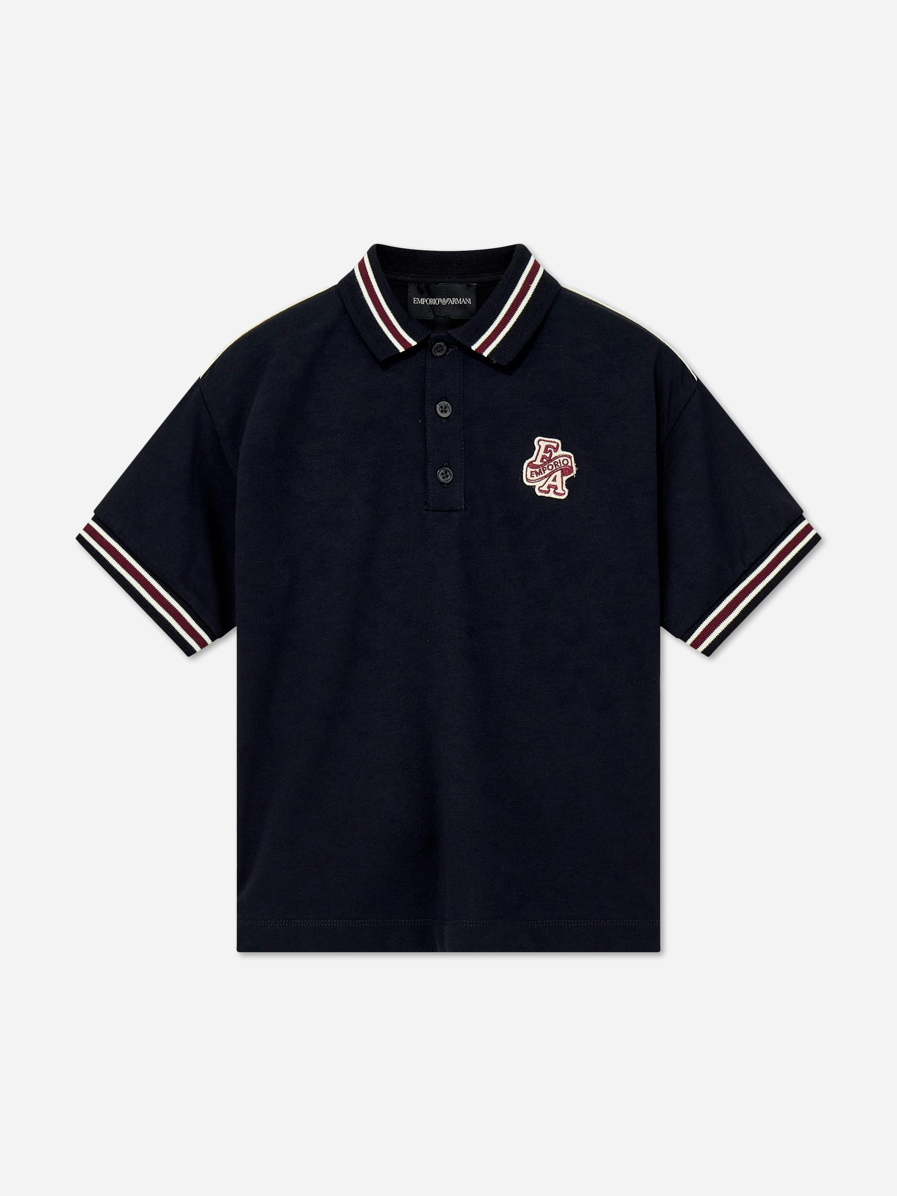 Emporio Armani Boys Logo Polo Shirt In Navy - Navy - 4 Yrs