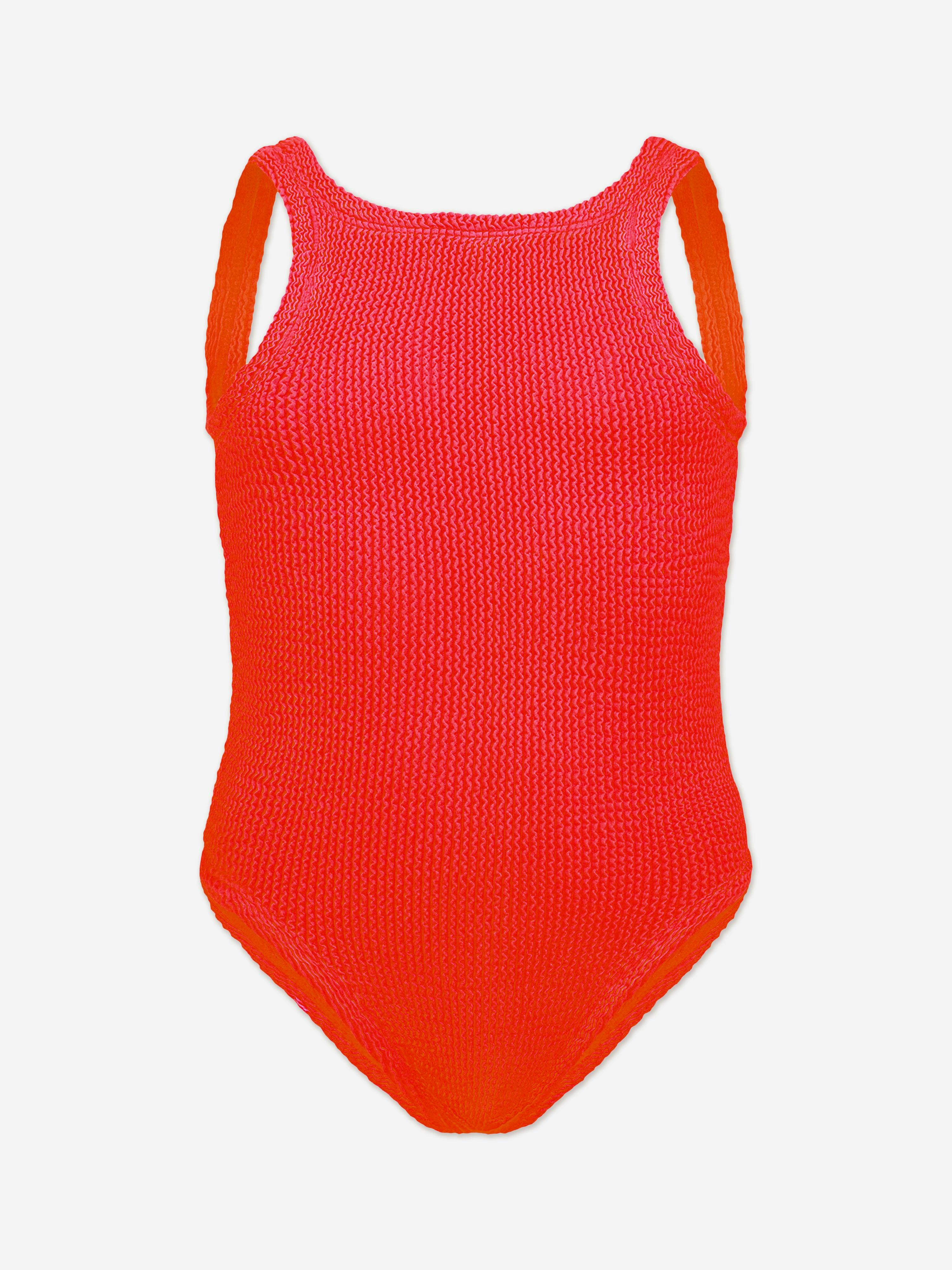 Hunza G Girls Red Classic Swimsuit In - 7 - 12 Yrs