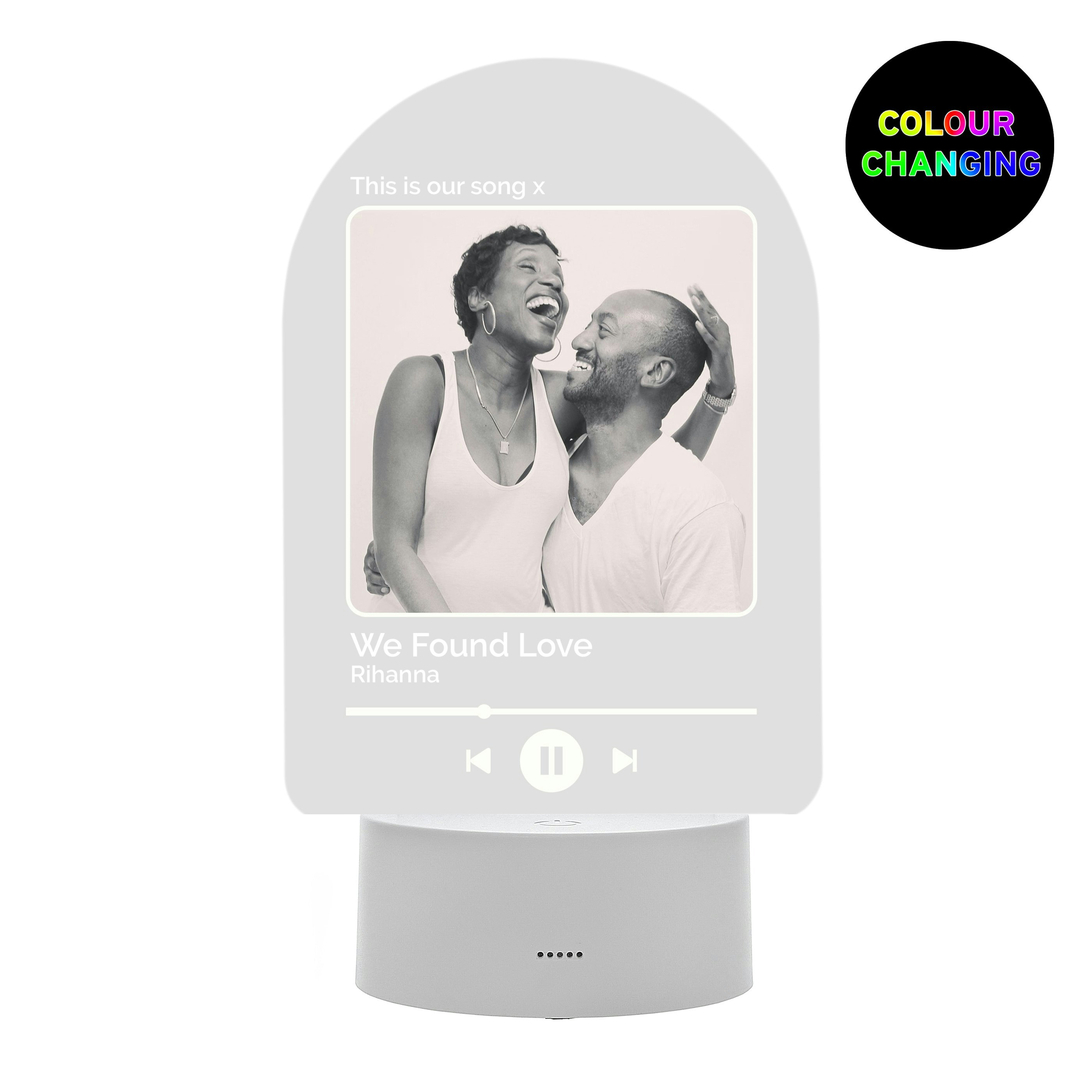 Rackhams Light Personalised Our Song Photo Upload Led Colour Changing