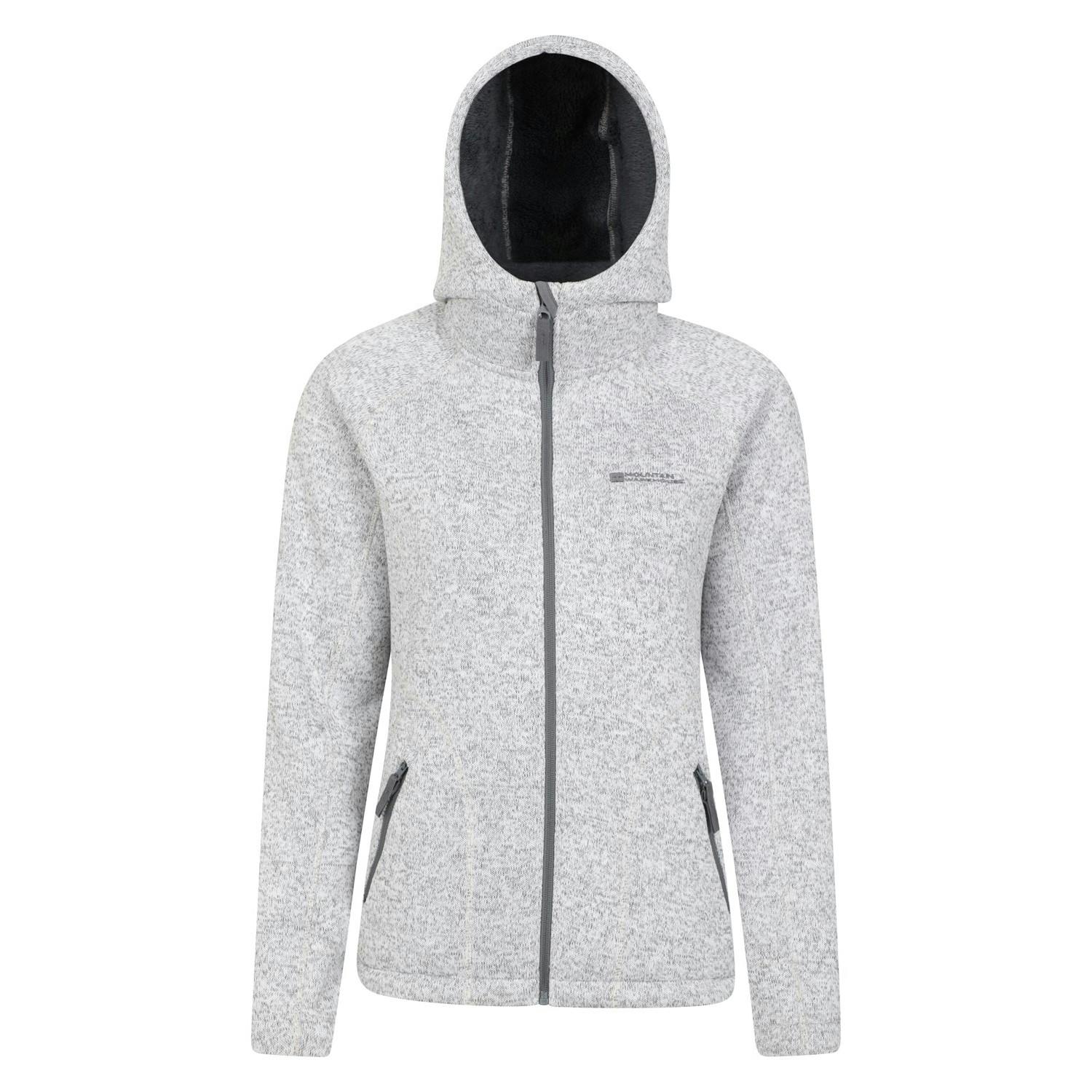 Mountain Warehouse Women's Grey Nevis Faux Fur Lined Full Zip Hoodie - 6 Uk - 100% Polyester