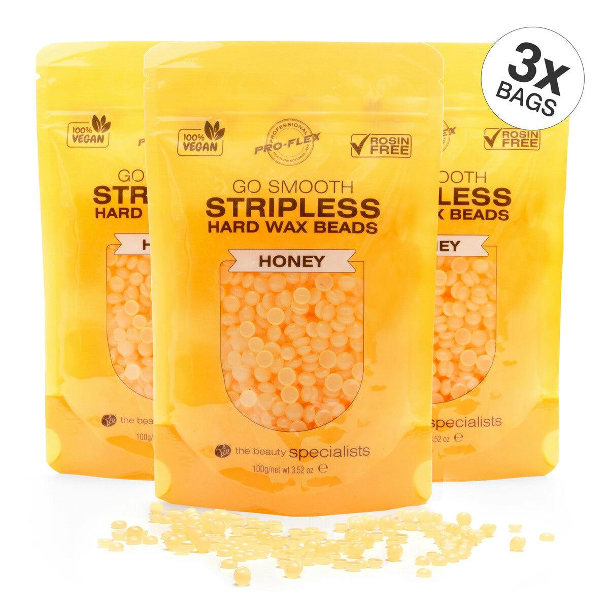 Rio Honey Go Smooth Stripless Hard Wax Beads (100G) - 3 X 100G - Honey