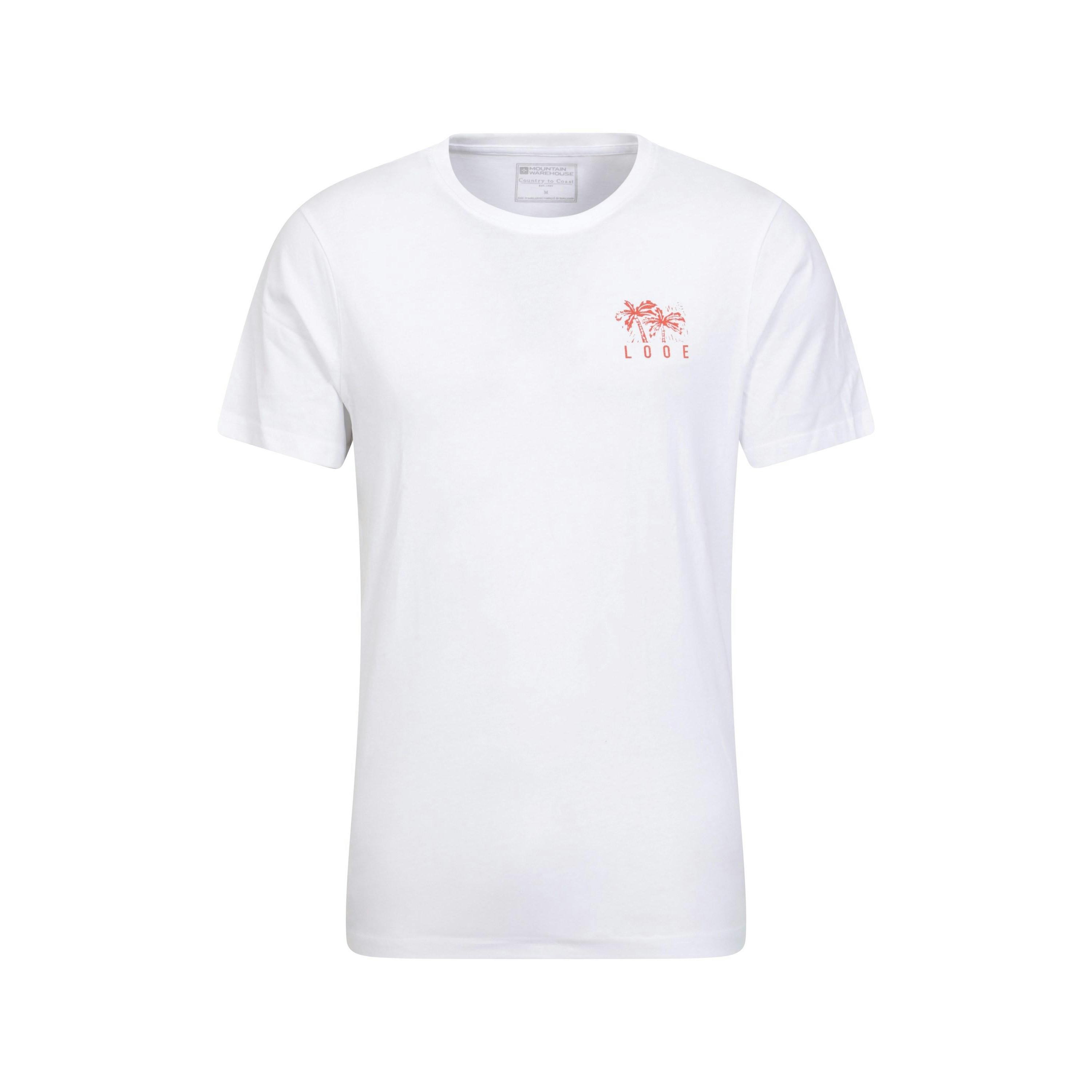 Mountain Warehouse Men's White Looe Printed Organic T-Shirt - M - 100% Organic Cotton