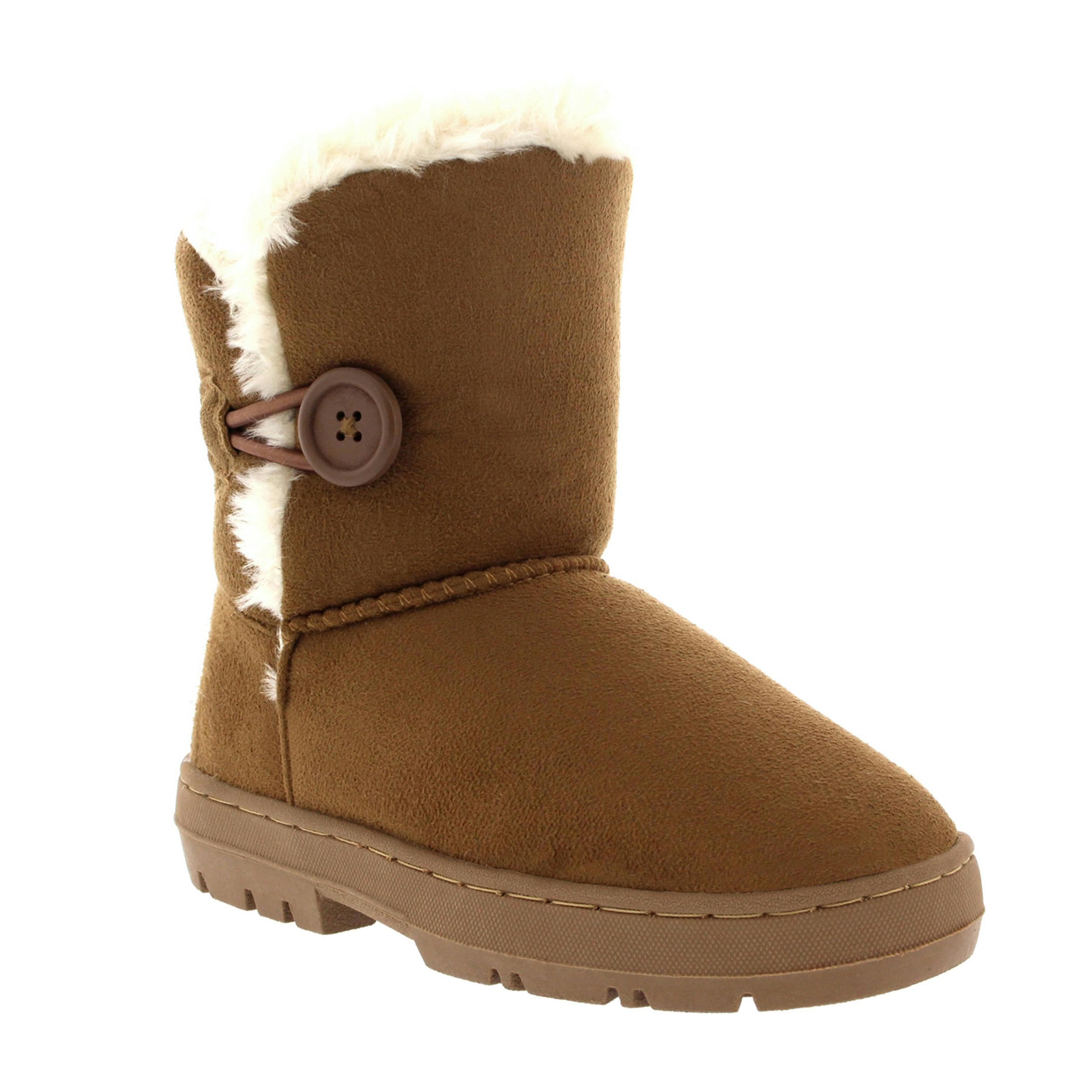 Viva Light Button Winter Snow Rain Cosy Casual Warm Boots - Tan - 13