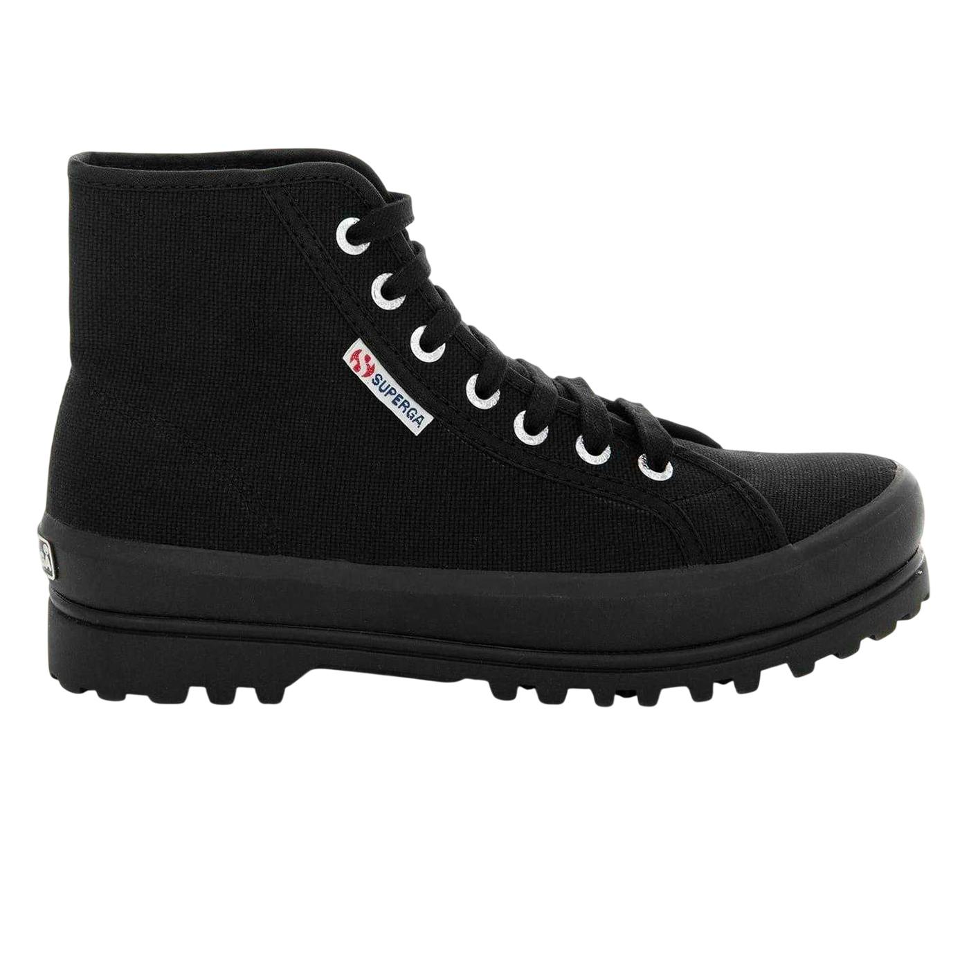 Superga Women's Black 2341 Alpina Canvas High-Top Shoes - 4 Uk - 100% Mixed