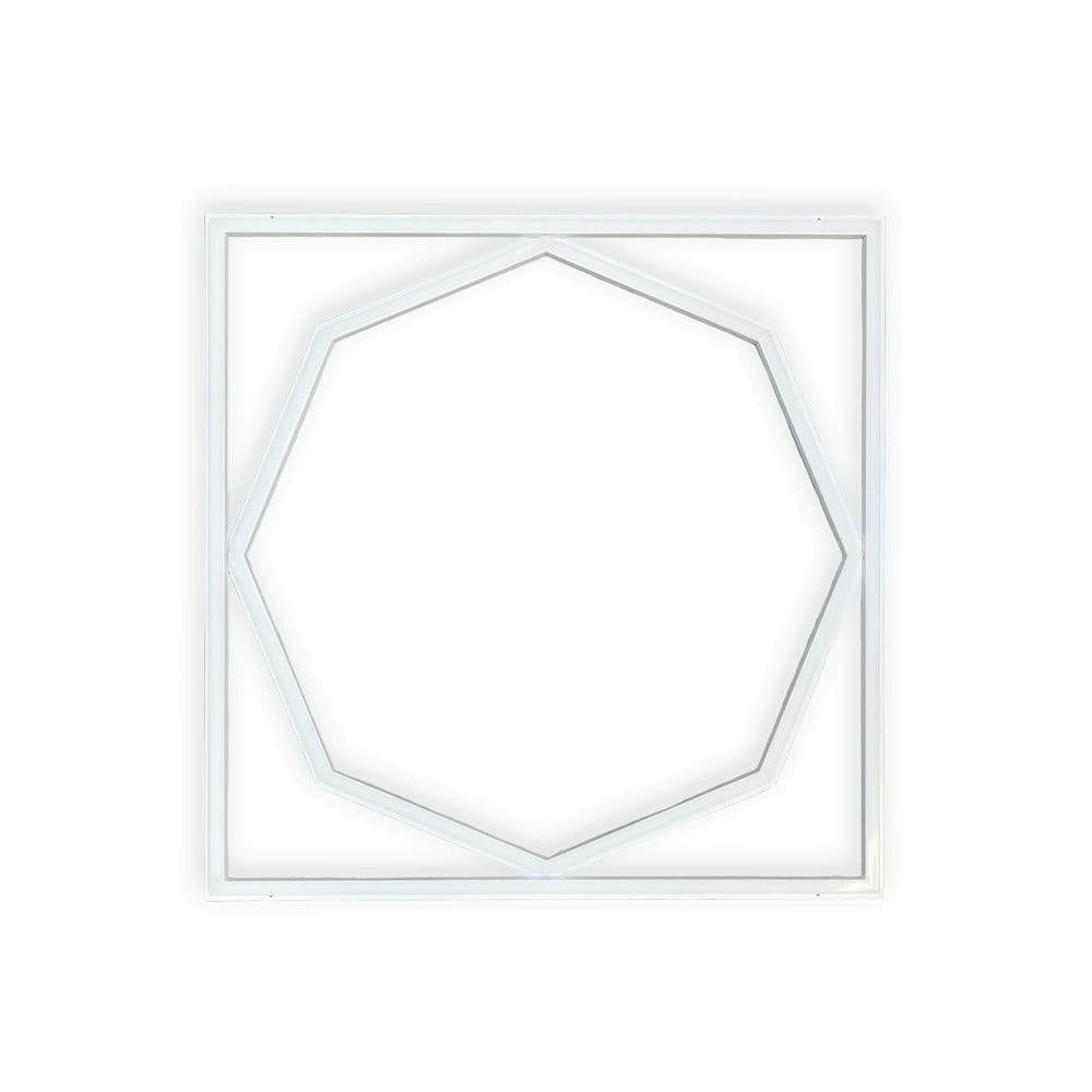 Rackhams Light/White 60X60cm Led Frame Panel With Hexagon Inner S, 40W, Cool | Single Pack - 6500K