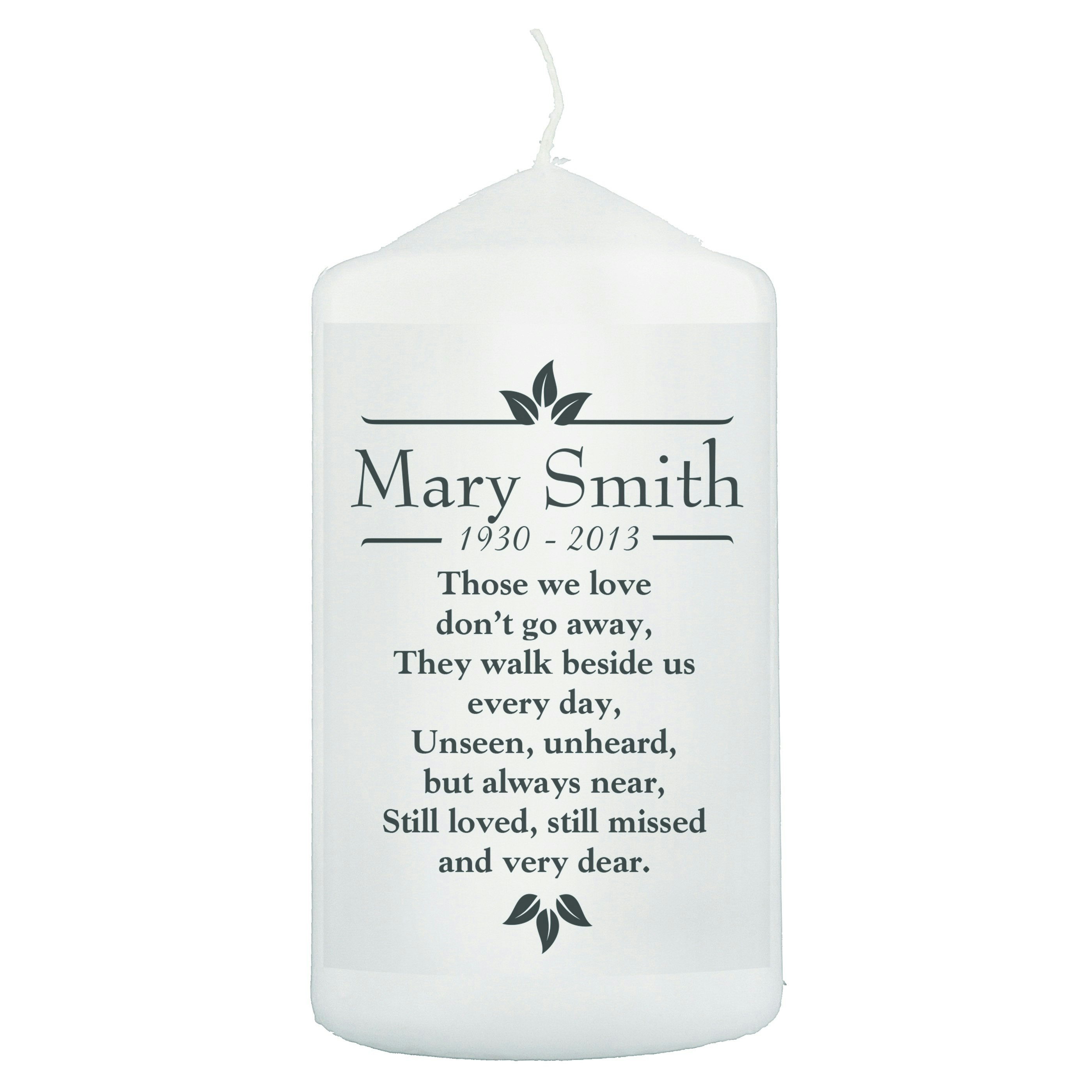 Rackhams Personalised Sentiments 'Those We Love' Pillar Candle