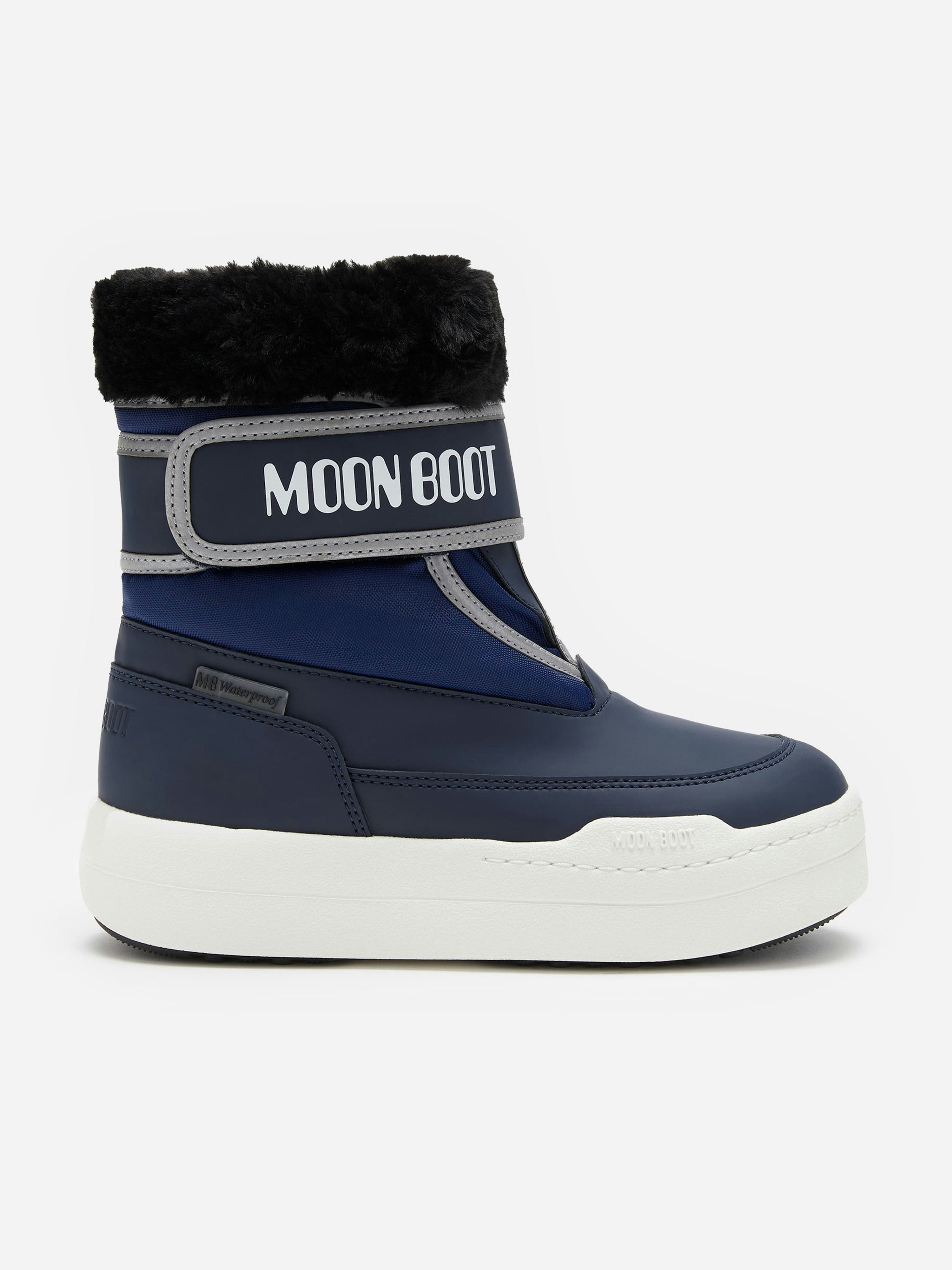 Moon Boot Boys Blue Jr Park Strap Boots In - Eu 36 Uk 3