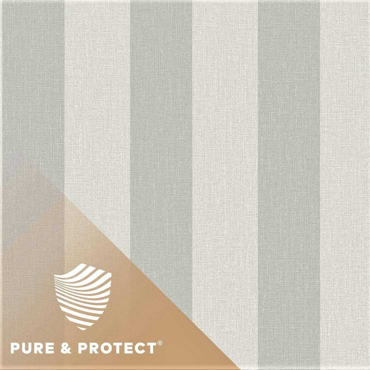 Rackhams Grey Boutique Pure & Protect Stratus Stripe Linen Textured Antibacterial Wallpaper, Mid