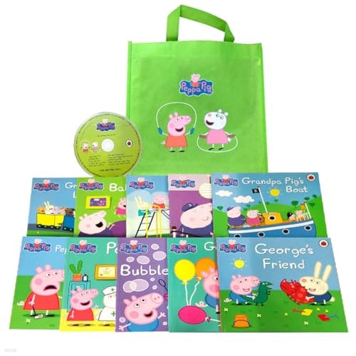 Ladybird Green Peppa Pig 10 Books Collection Set ( Bag)