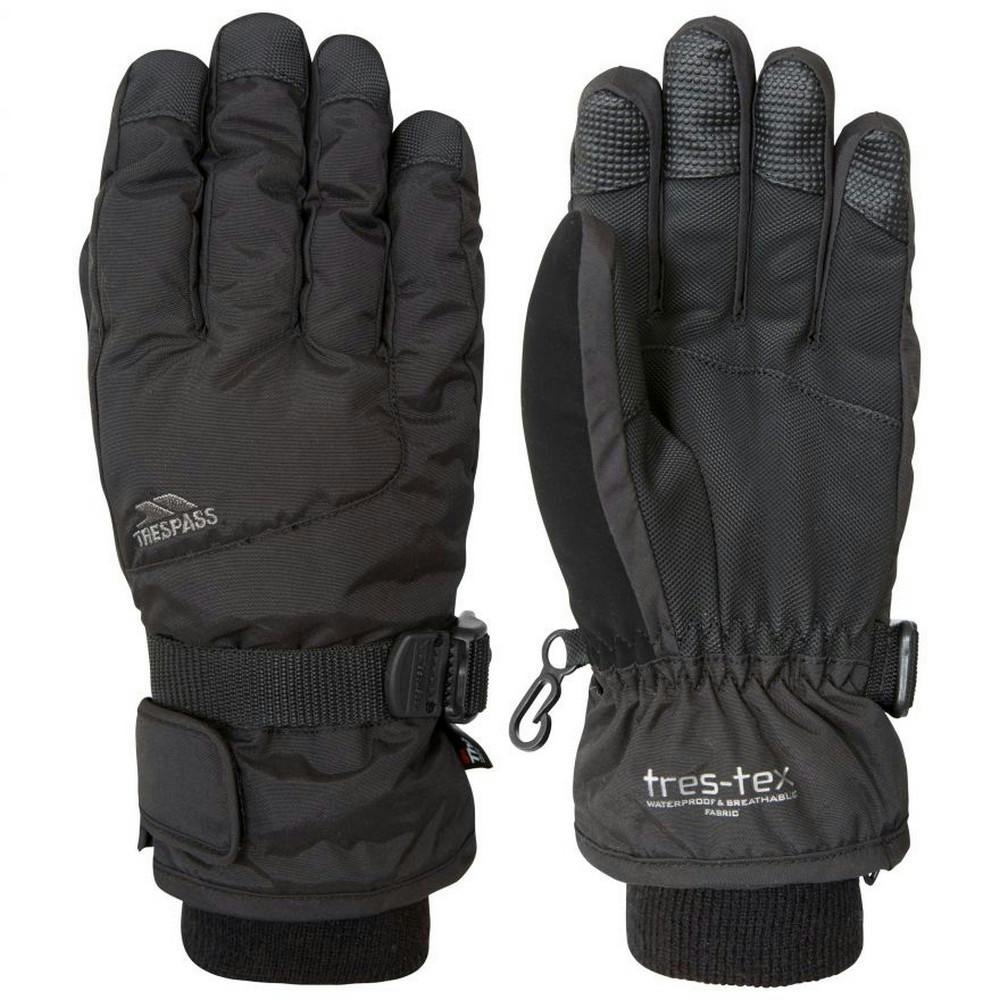 Trespass Black Childrens/Kids Ergon Ii Ski Gloves - 11-12 Years - 100% Mixed