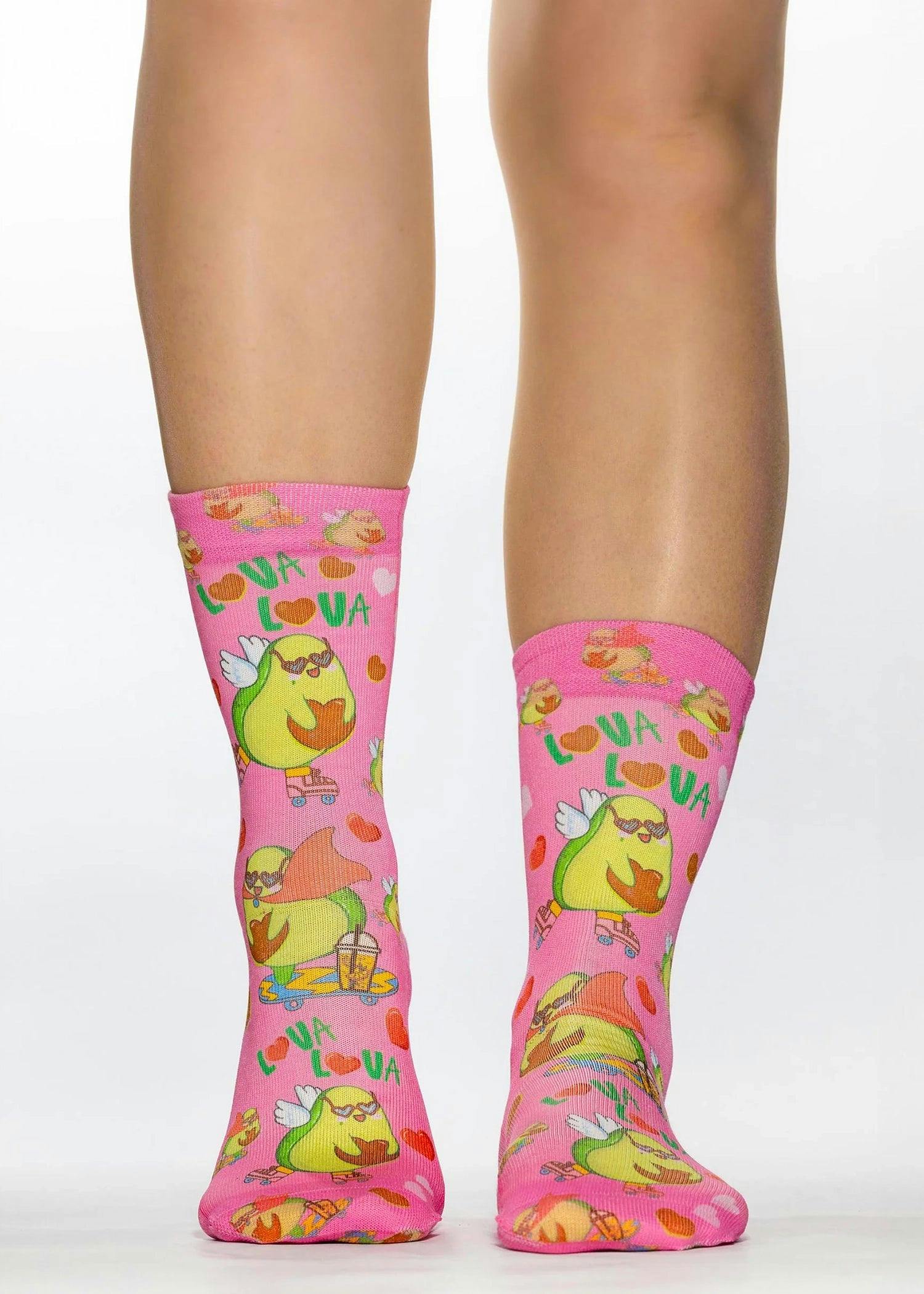 Jemsox Women's Lova Lova Avocado Theme Novelty Gift Socks