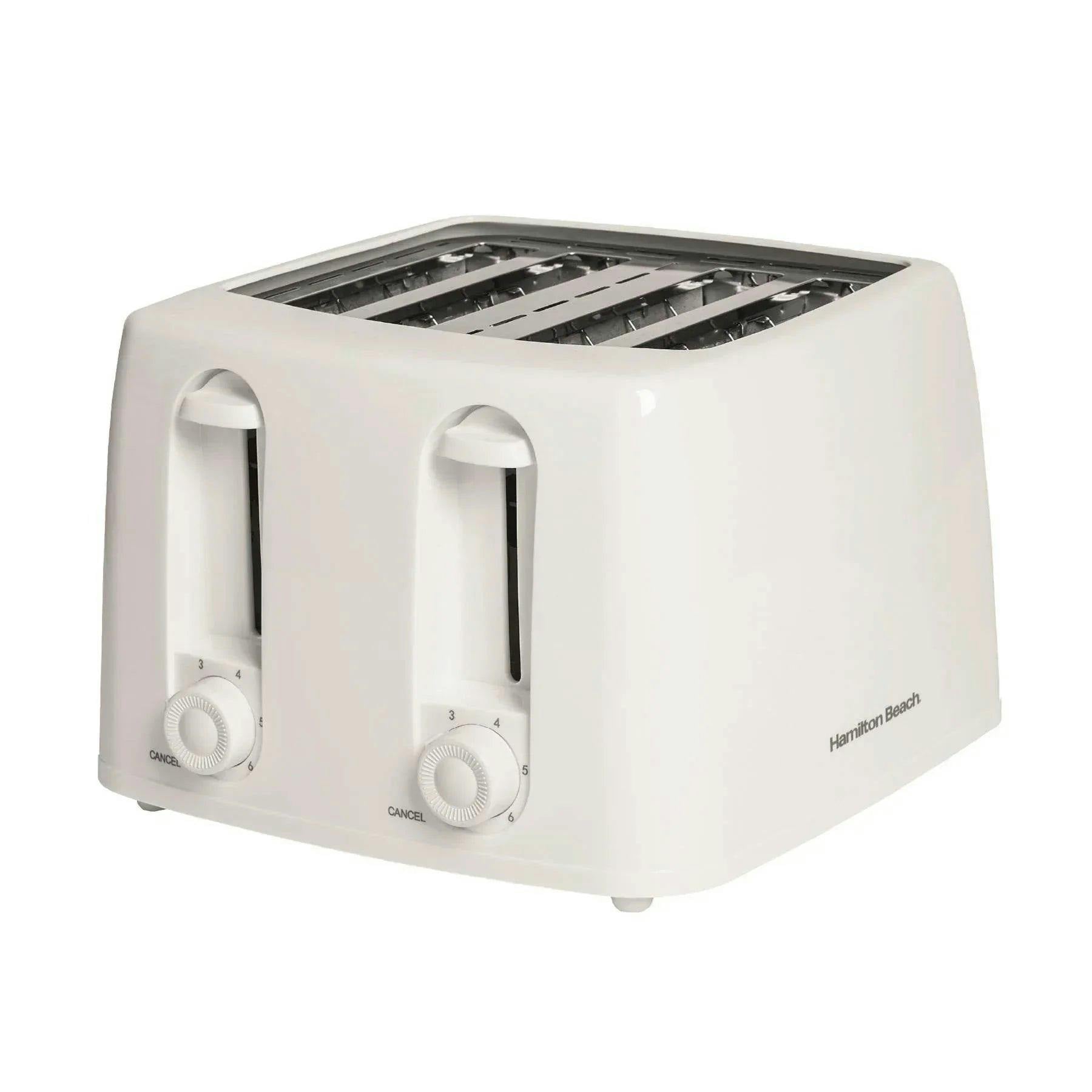 Hamilton Beach Toaster 4 Slice, Essentials, 1300W, Plastic, 6 Browning Levels, Removable Crumb Tray, Wide Slots, Compact, Integrated Cord Storage, White - HB4T5032W - Image 3