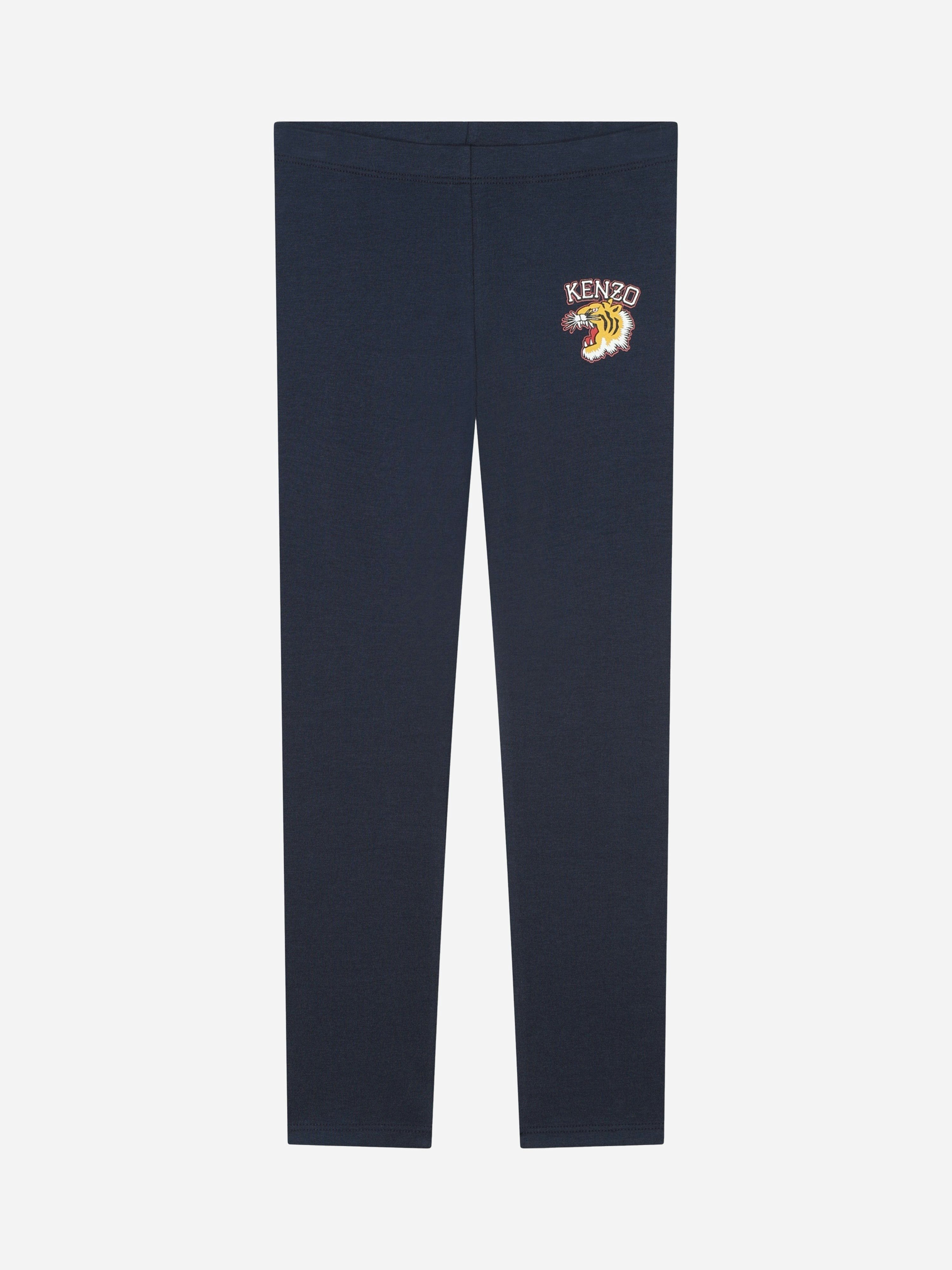 Kenzo Kids Girls Blue Kenzo Logo Leggings In Navy - 14 Yrs