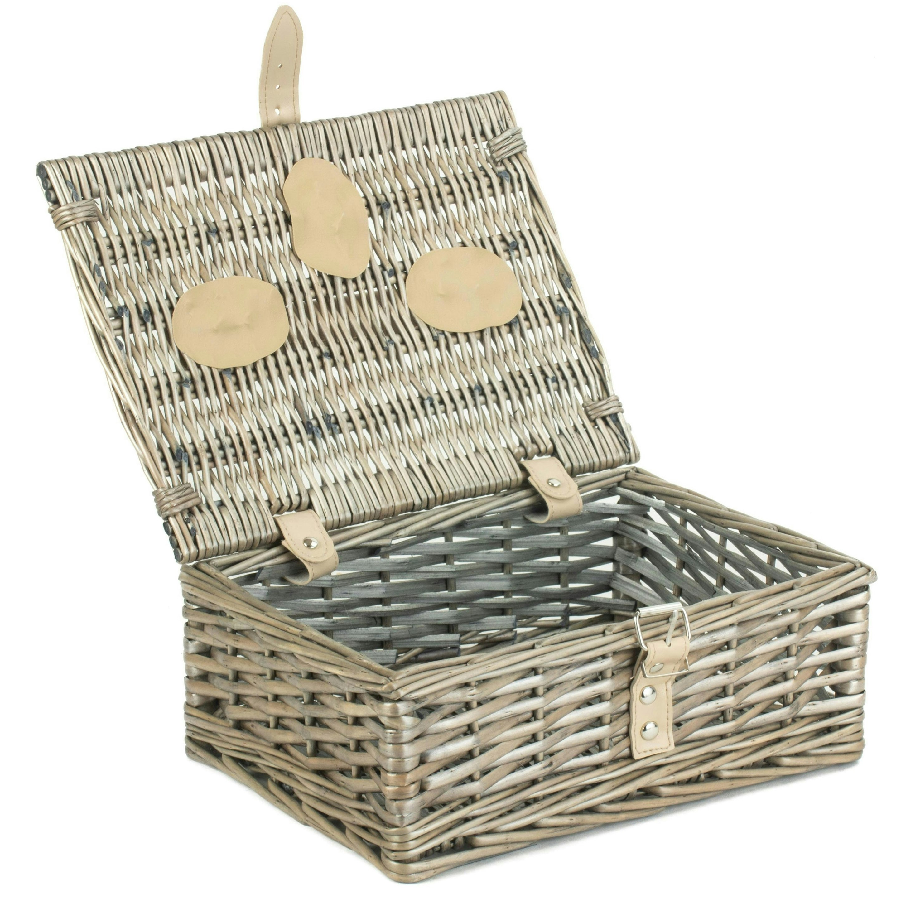 Rackhams Red 30Cm Antique Wash Split Willow Wicker Picnic Basket - Antique Wash