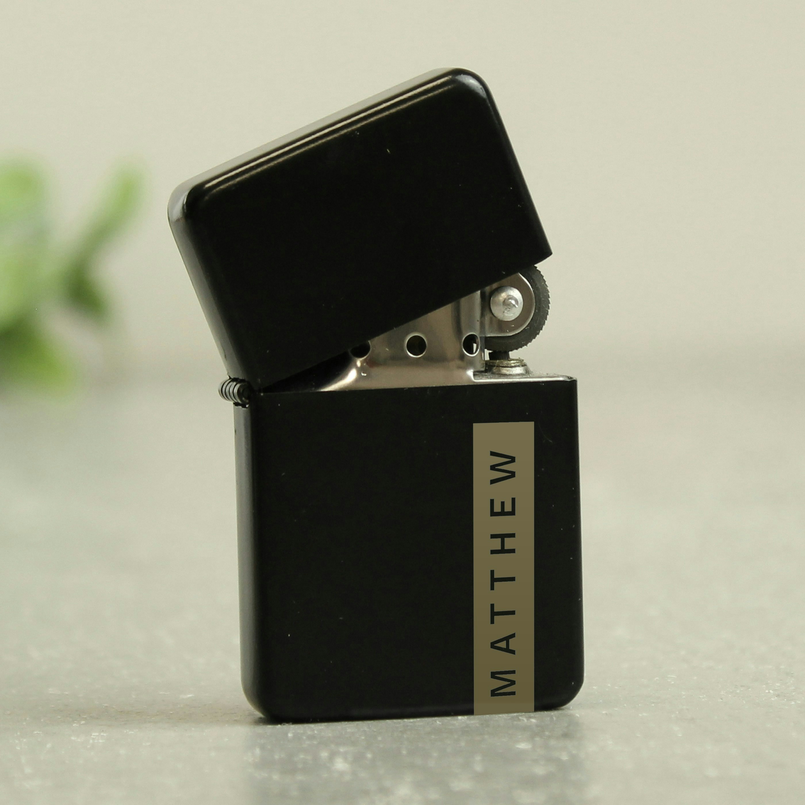 Personalised Memento Company Black Personalised Name Only Lighter