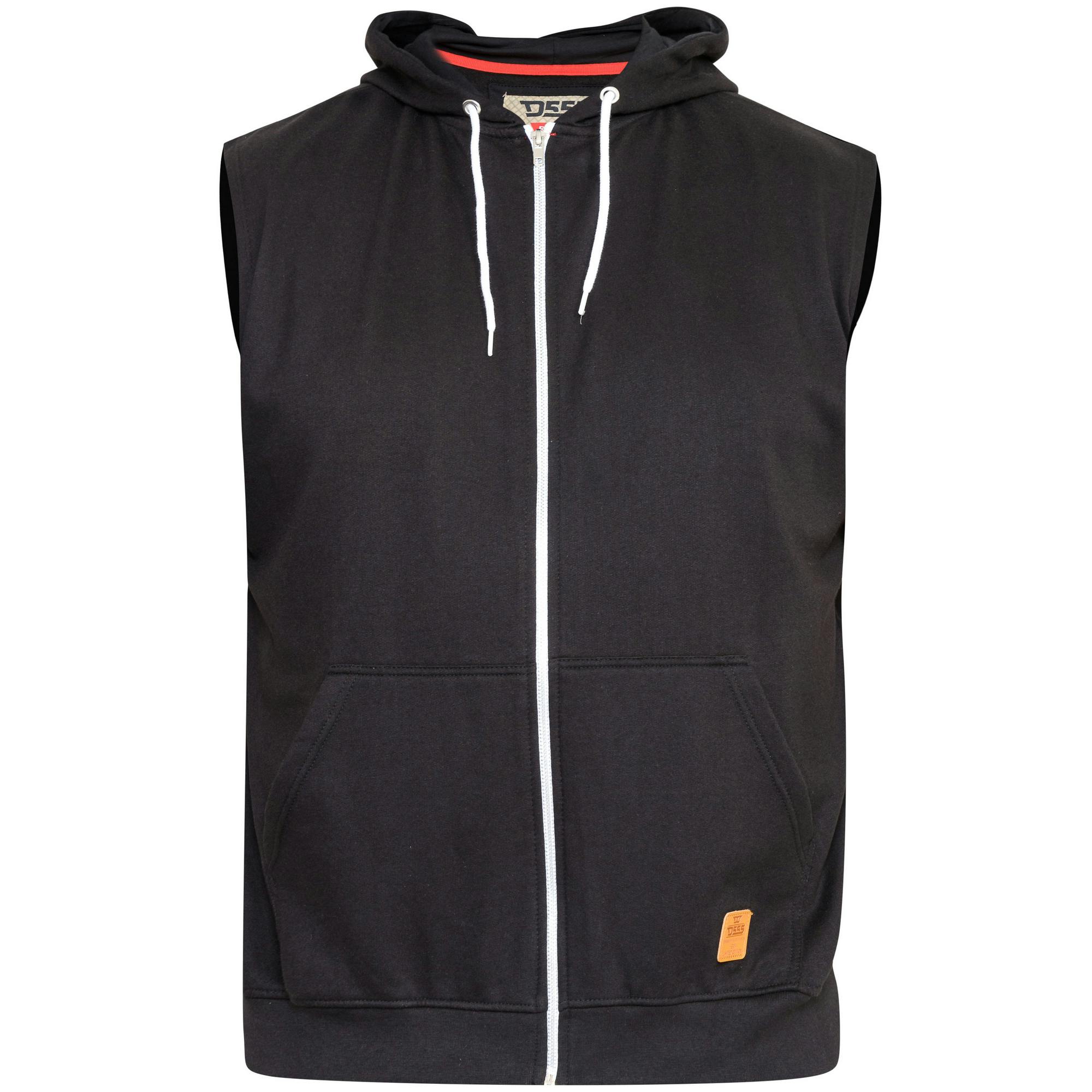 Duke Men's Black D555 Blake Kingsize Sleeveless Full Zip Hoodie - 8XL - 60% Cotton/40% Polyester