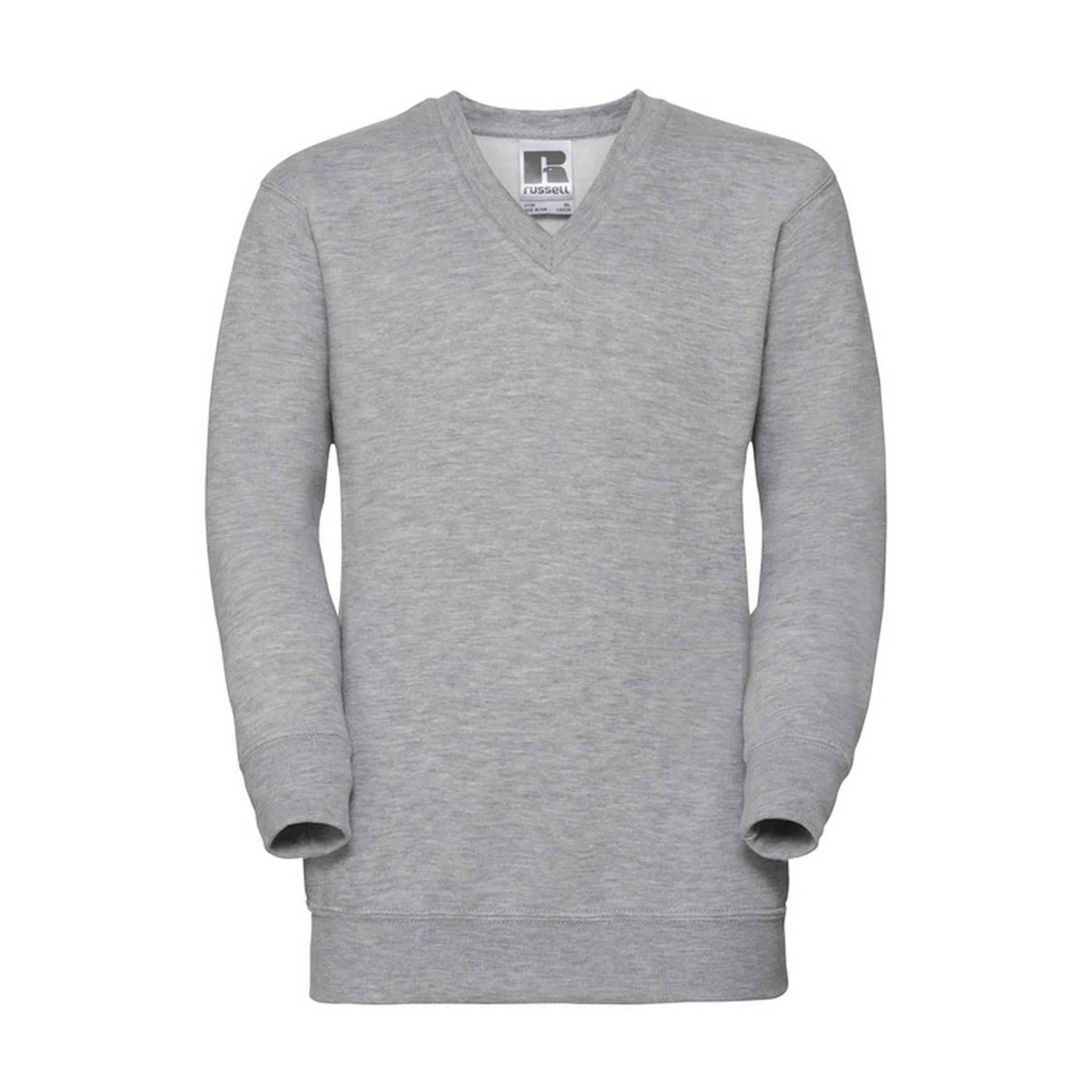 Russell Collection Light Childrens/Kids V Neck Sweatshirt - Oxford - 11-12 Years - Oxford