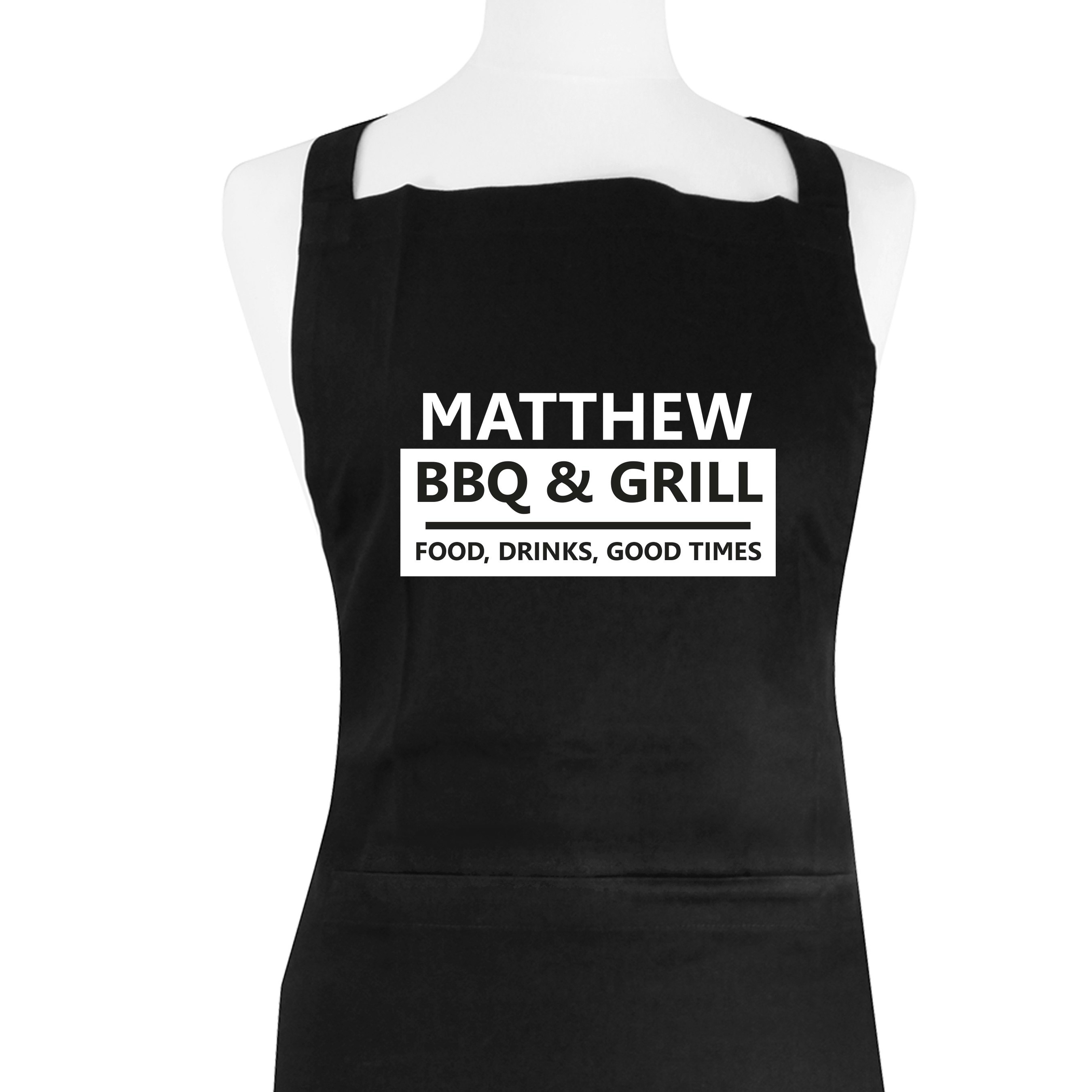 Rackhams Black Personalised Bbq & Grill Apron
