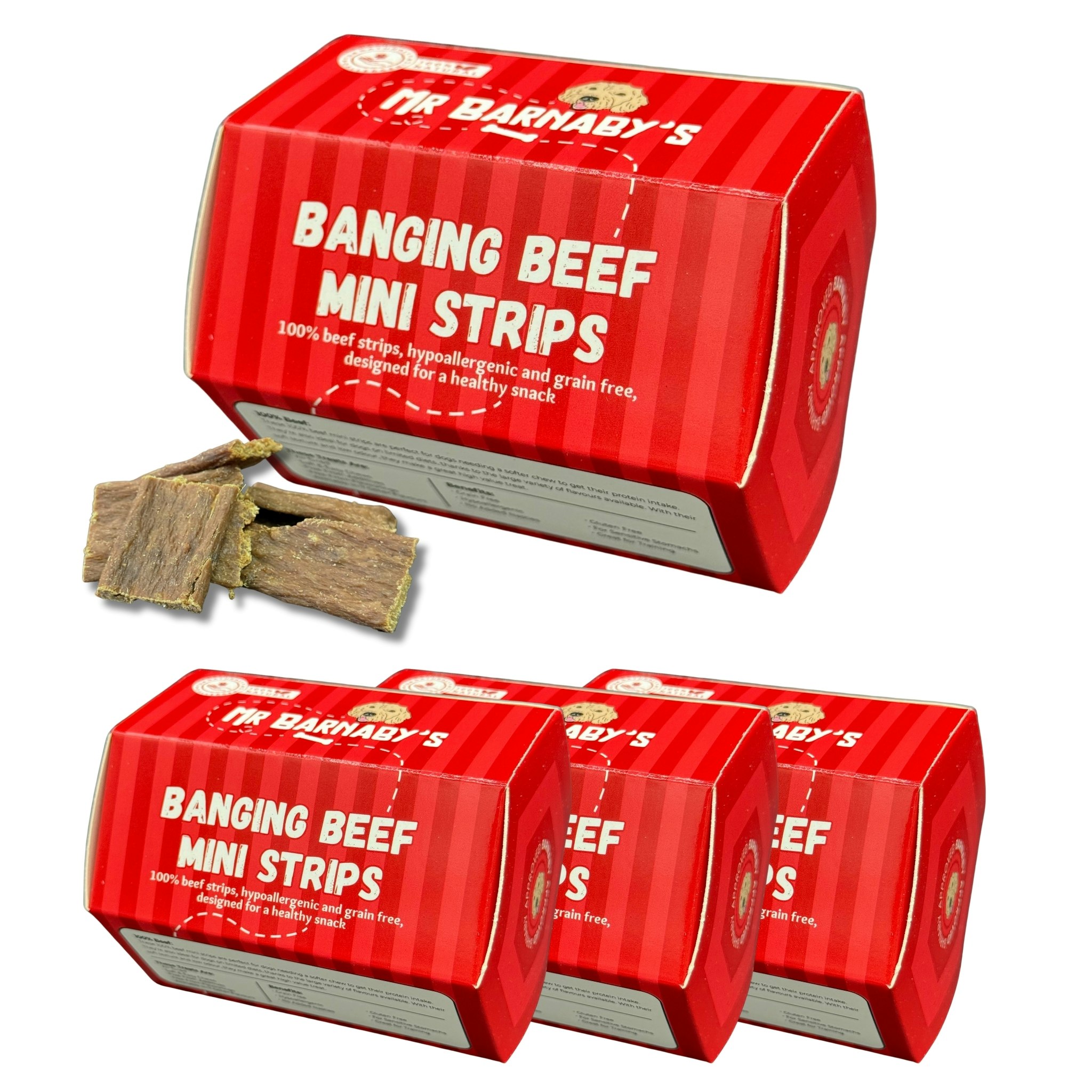 Mr Barnaby’s Grain Mr Barnaby's Banging Beef Mini Strips Dog Treats (Pack Of 4) - Pack Of 4 - 4