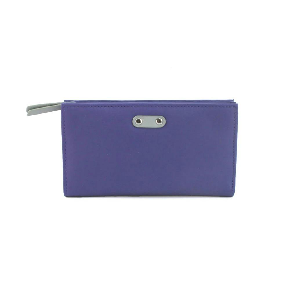 Eastern Counties Leather Women's Grey / Rosemary Contrast Leather Purse - Violet/ - Violet/ - One Size - 100% Leather